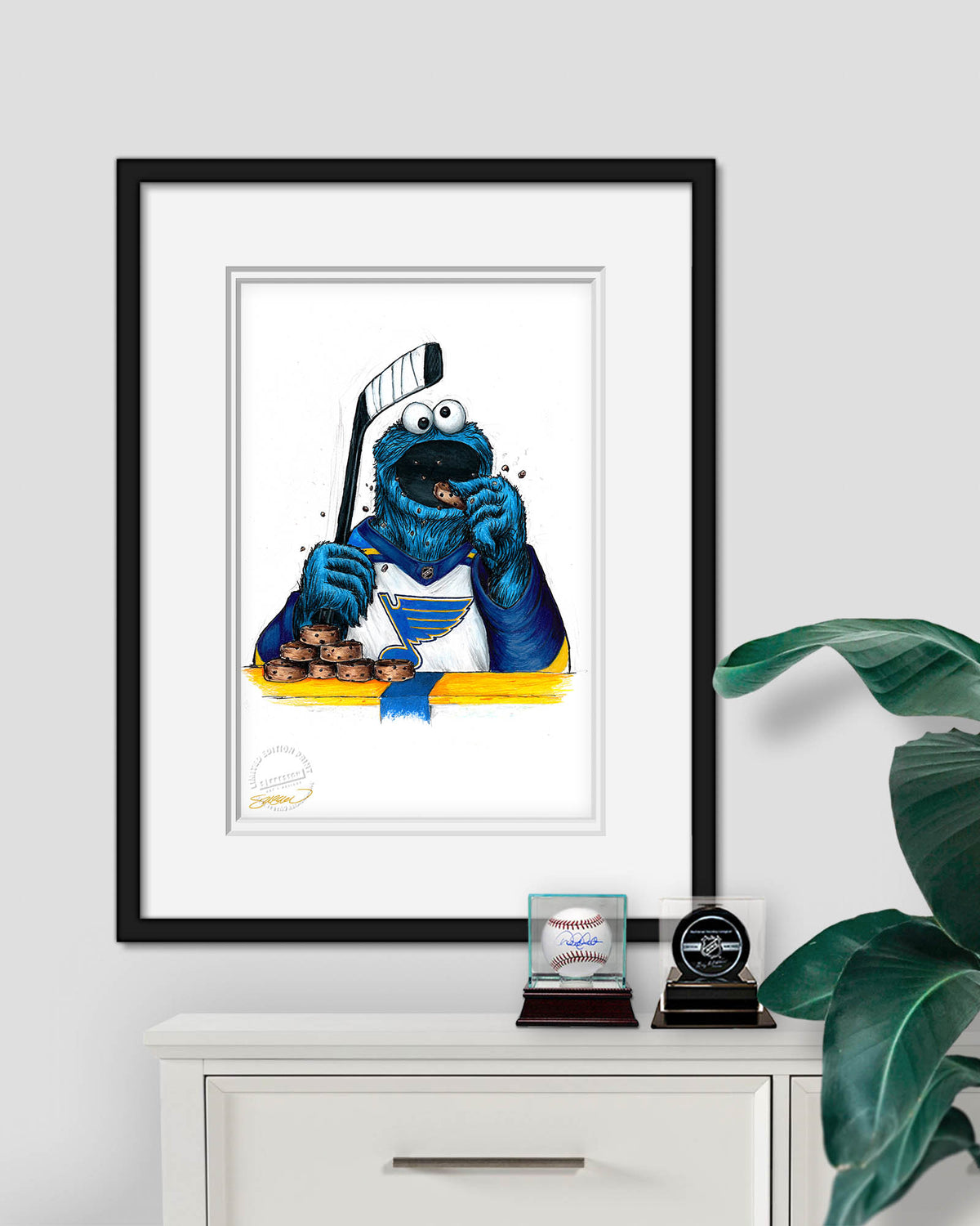 Cookie Monster x NHL Blues Limited Edition Fine Art Print