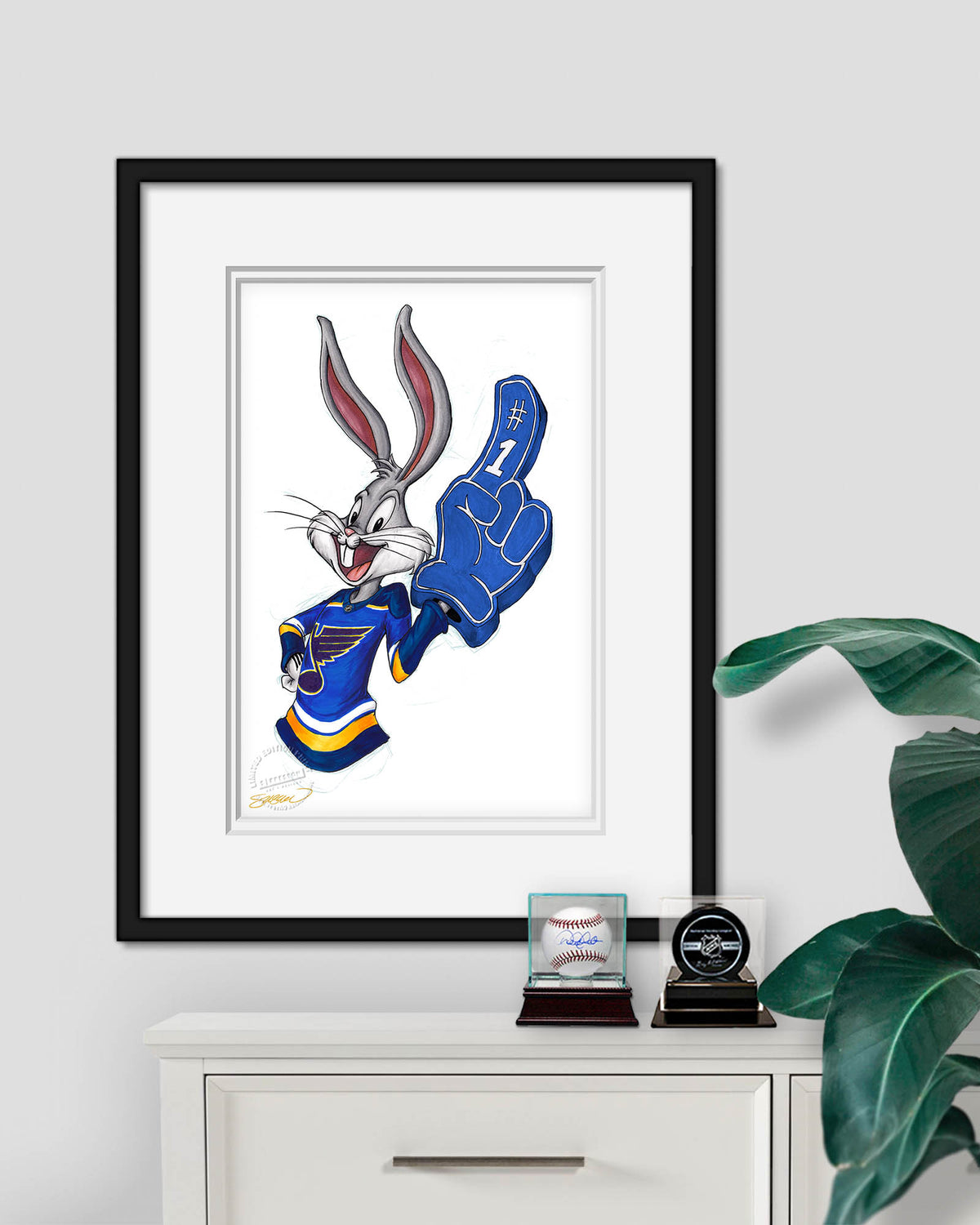 Rabbit Hockey Fan x NHL Blues Bugs Bunny Limited Edition Fine Art Print