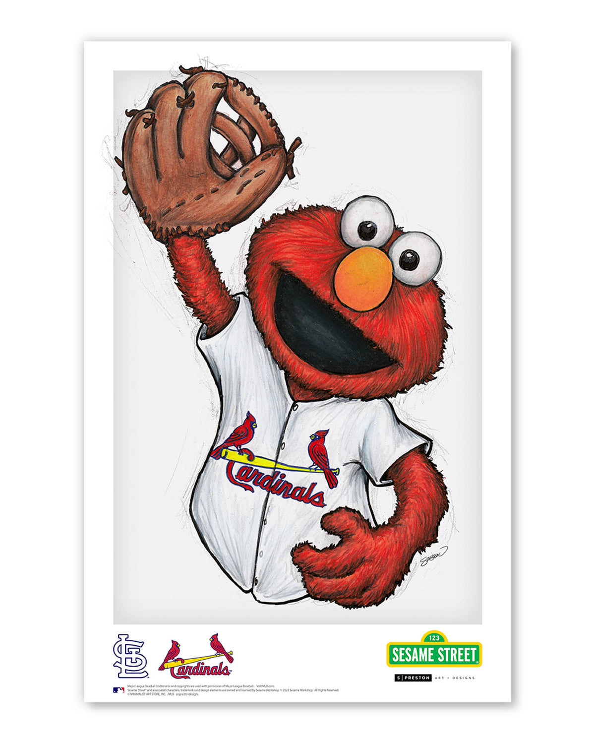 ELMO x MLB Cardinals Poster Print