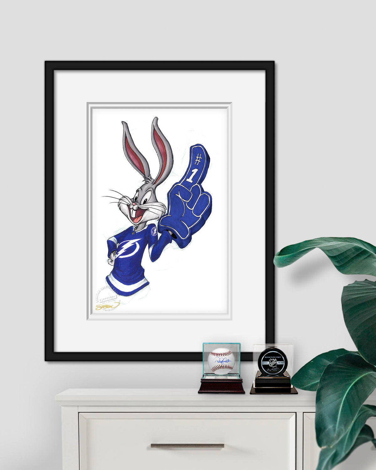 Rabbit Hockey Fan x NHL Lightning Bugs Bunny Limited Edition Fine Art Print