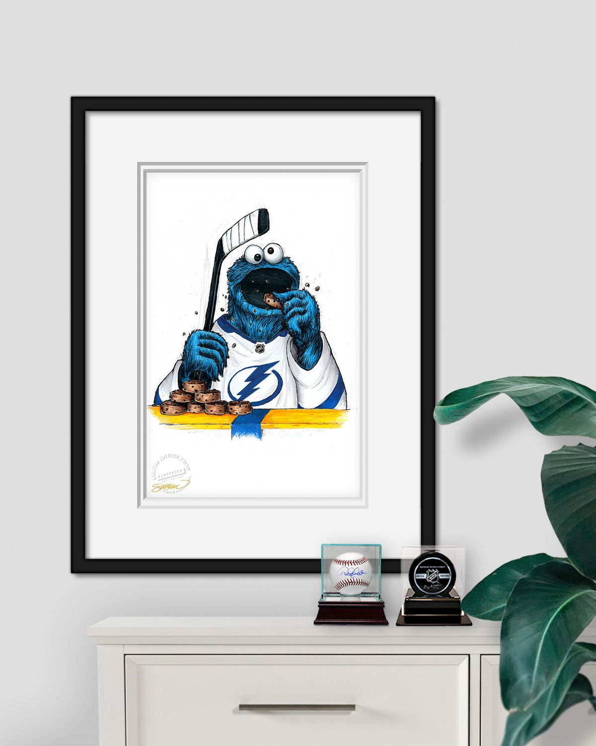 Cookie Monster x NHL Lightning Limited Edition Fine Art Print