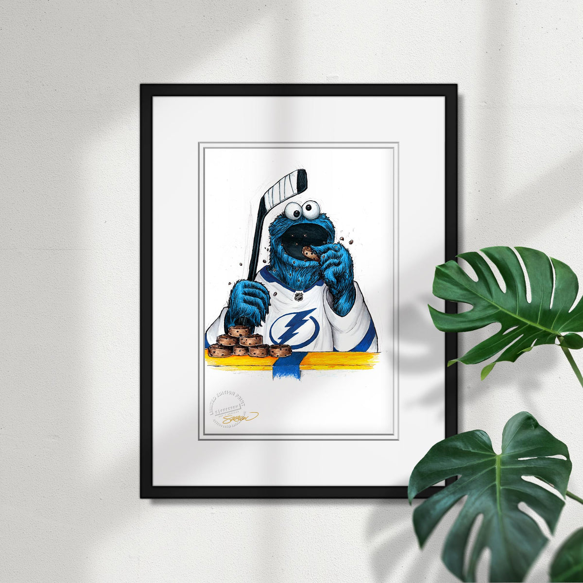 Cookie Monster x NHL Lightning Limited Edition Fine Art Print