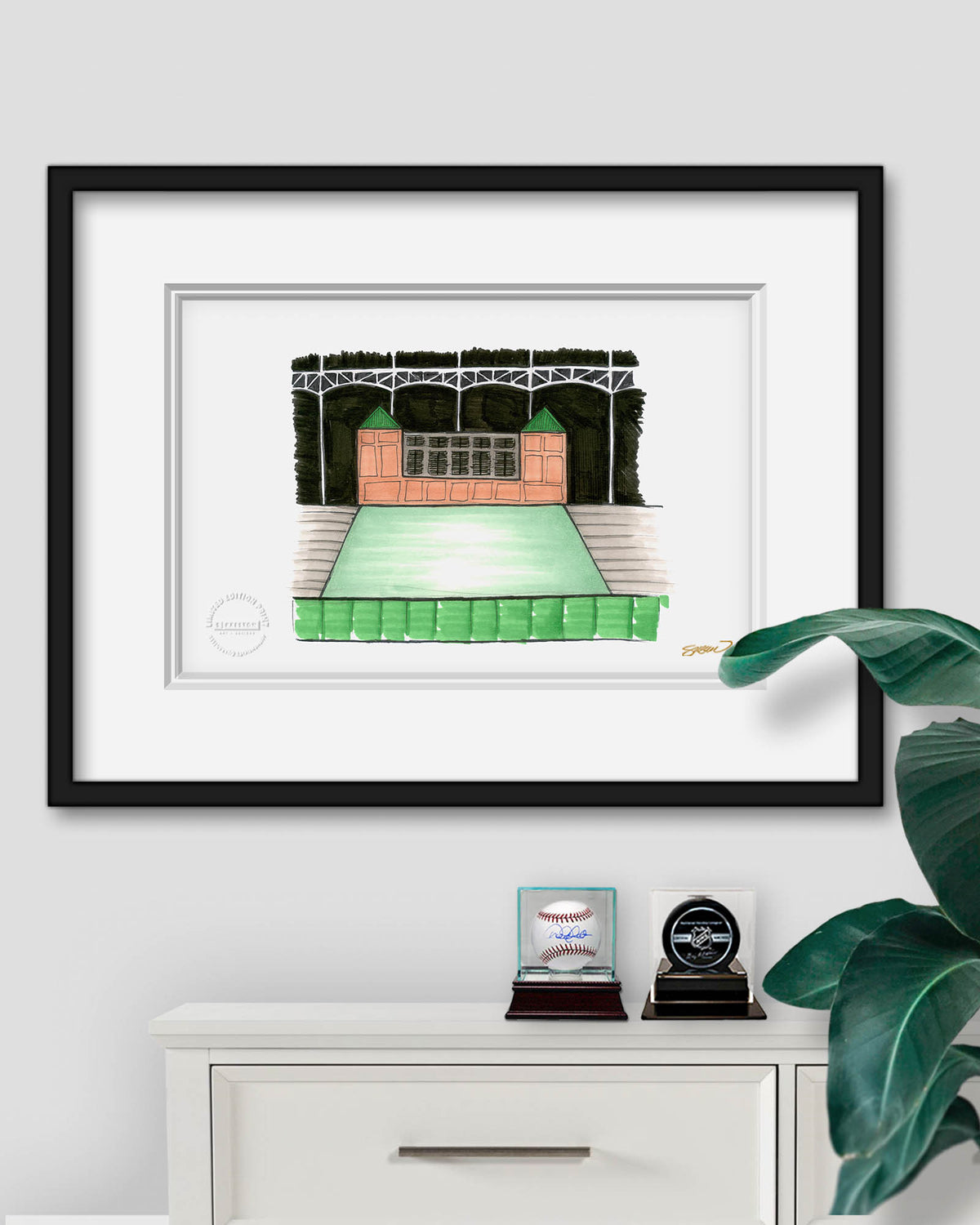 The Ballpark In Arlington Ink Sketch Limited Edition Fine Art Print