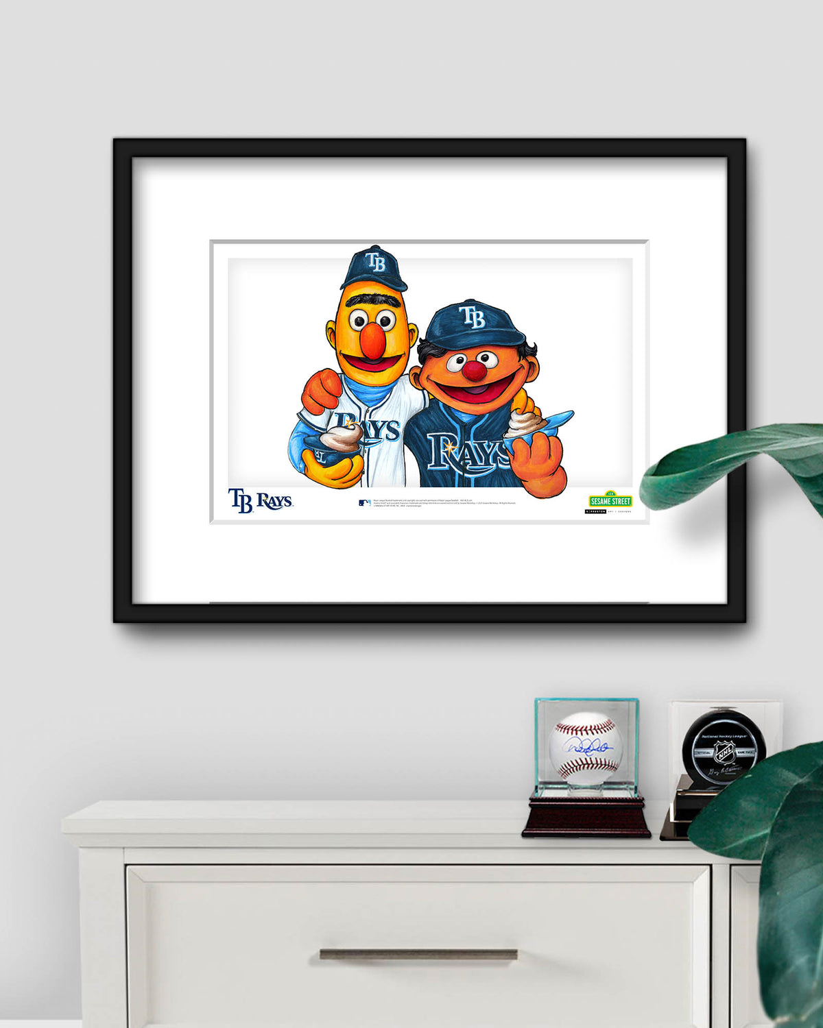 Bert and Ernie x MLB Rays Limited Edition Fine Art Print
