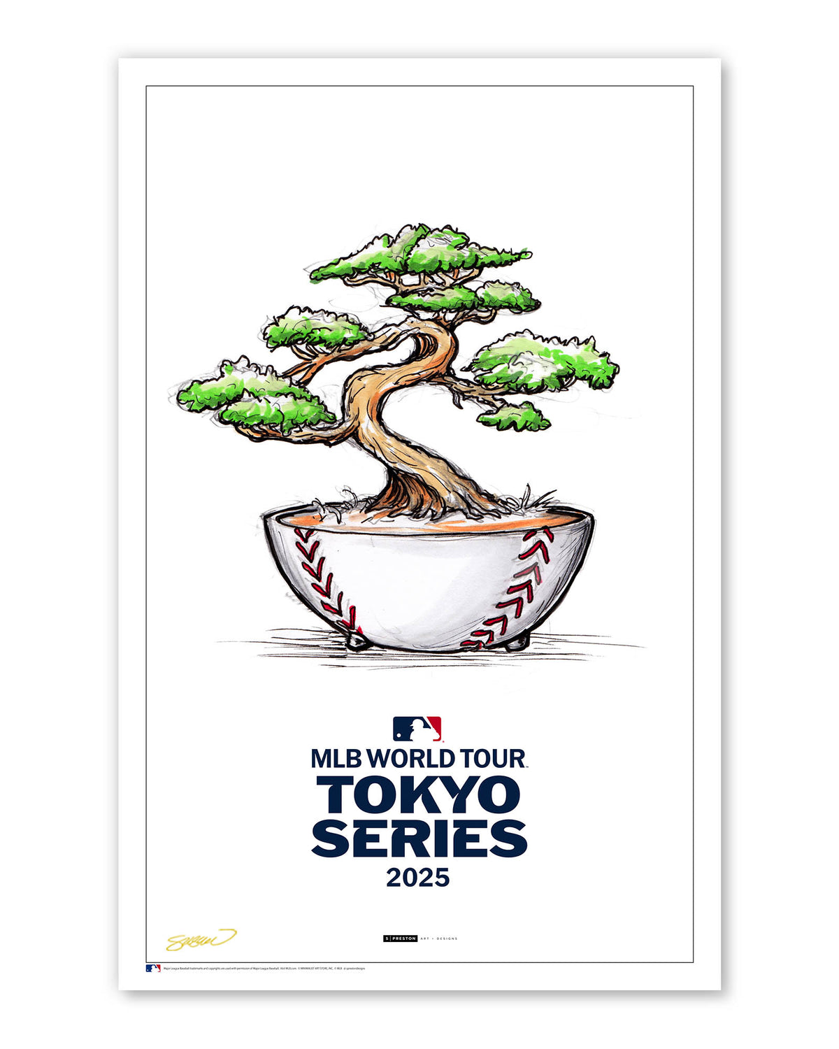 2025 MLB Tokyo Series Sketch Limited Edition Art Prints