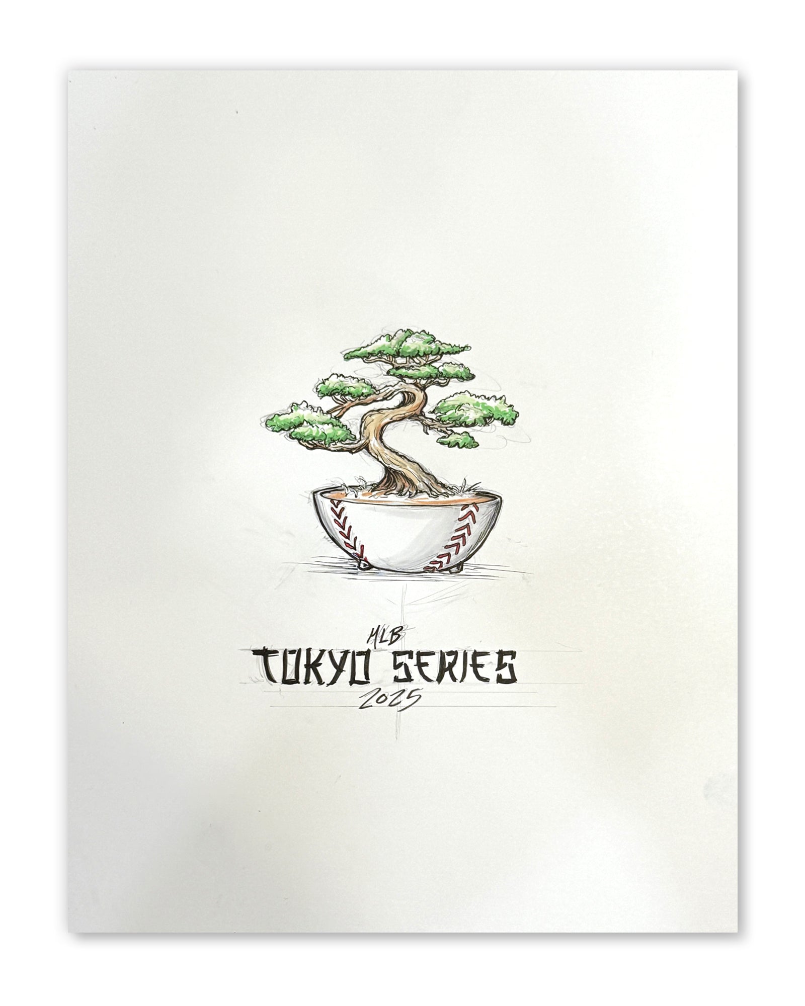 2025 MLB Tokyo Series Sketch Limited Edition Art Prints – S