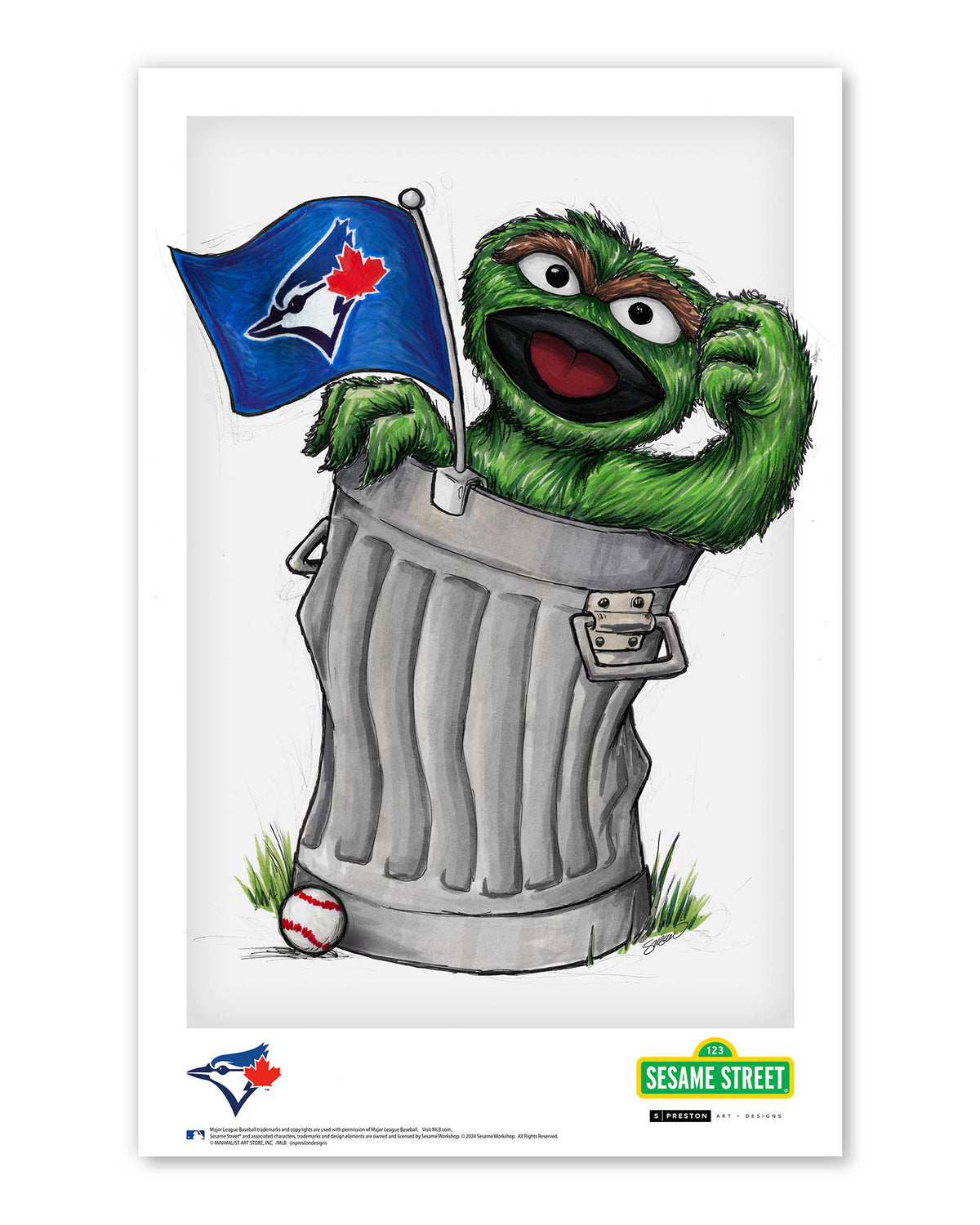 Oscar the Grouch x MLB Blue Jays Poster Print