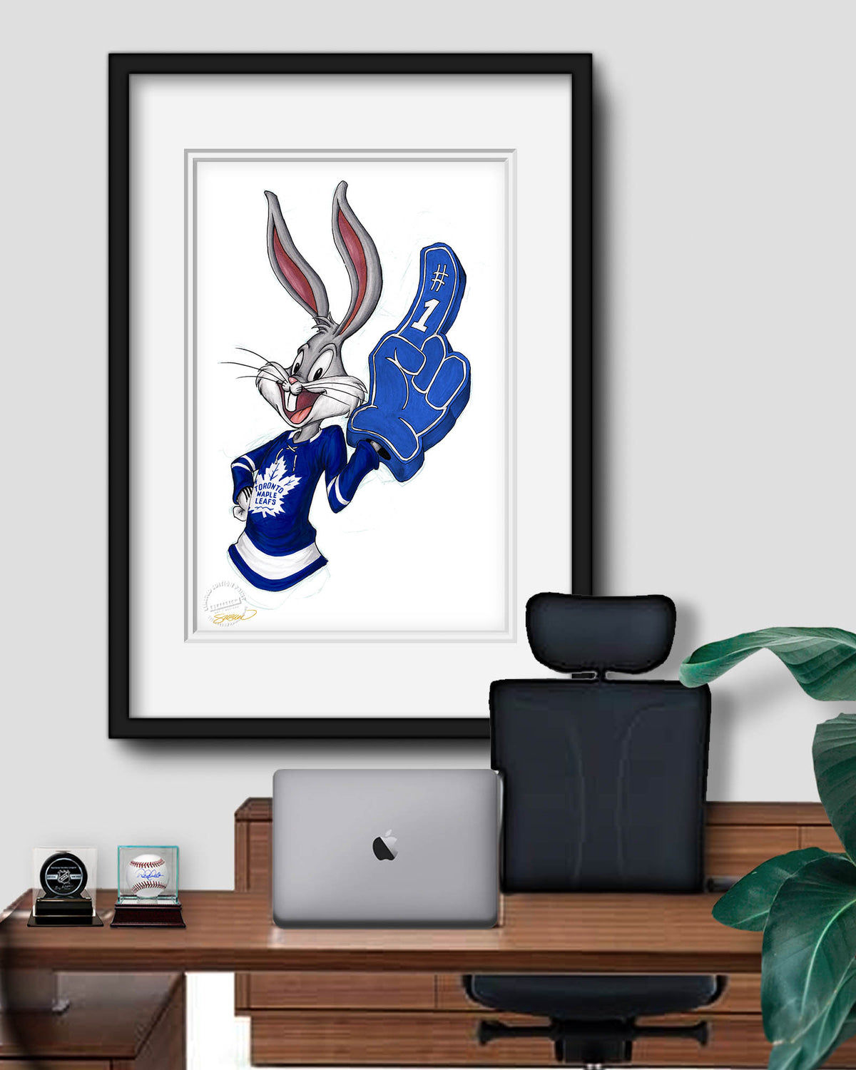 Rabbit Hockey Fan x NHL Maple Leafs Bugs Bunny Limited Edition Fine Art Print