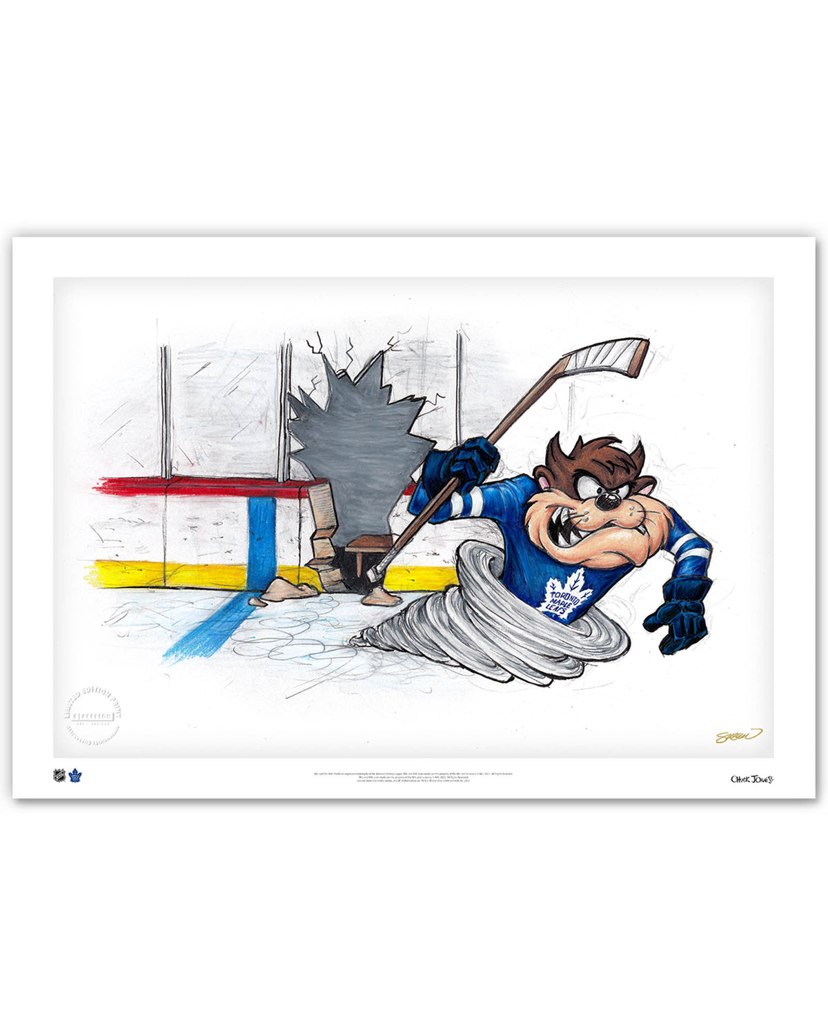 Tazmanian Line Change x NHL Maple Leafs Tazmanian Devil Limited Edition Fine Art Print