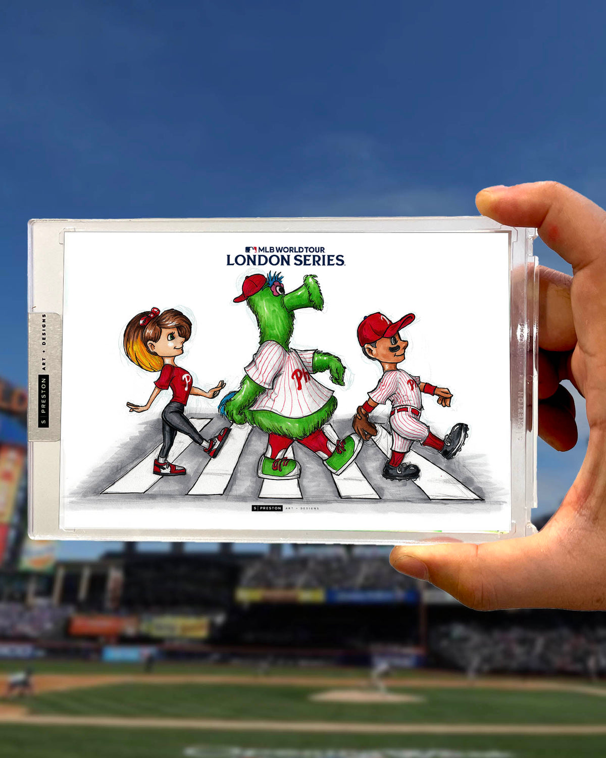 2024 MLB London Series Sketch Art Card Slab - Phillies