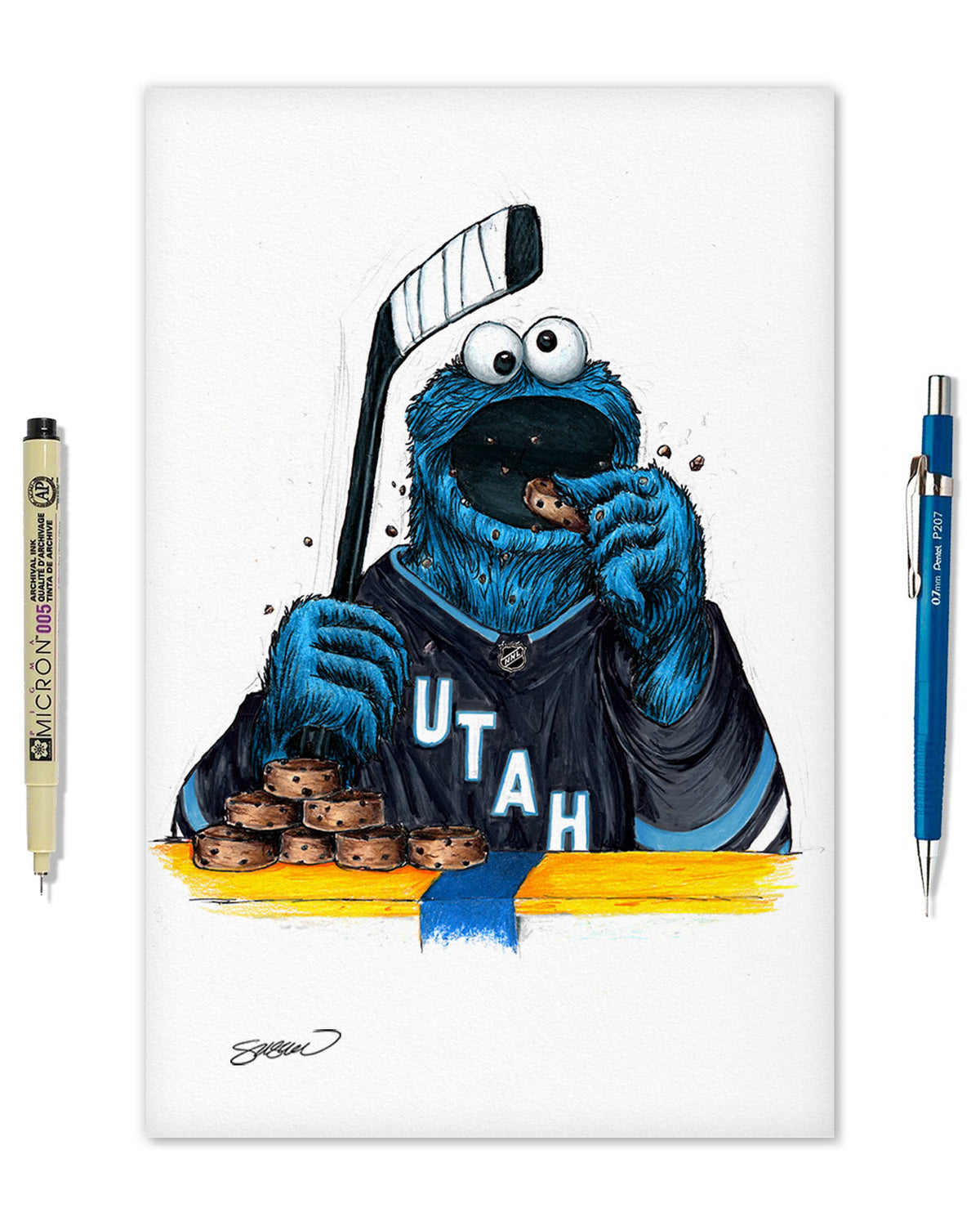 Cookie Monster x NHL Utah Hockey Club Limited Edition Fine Art Print