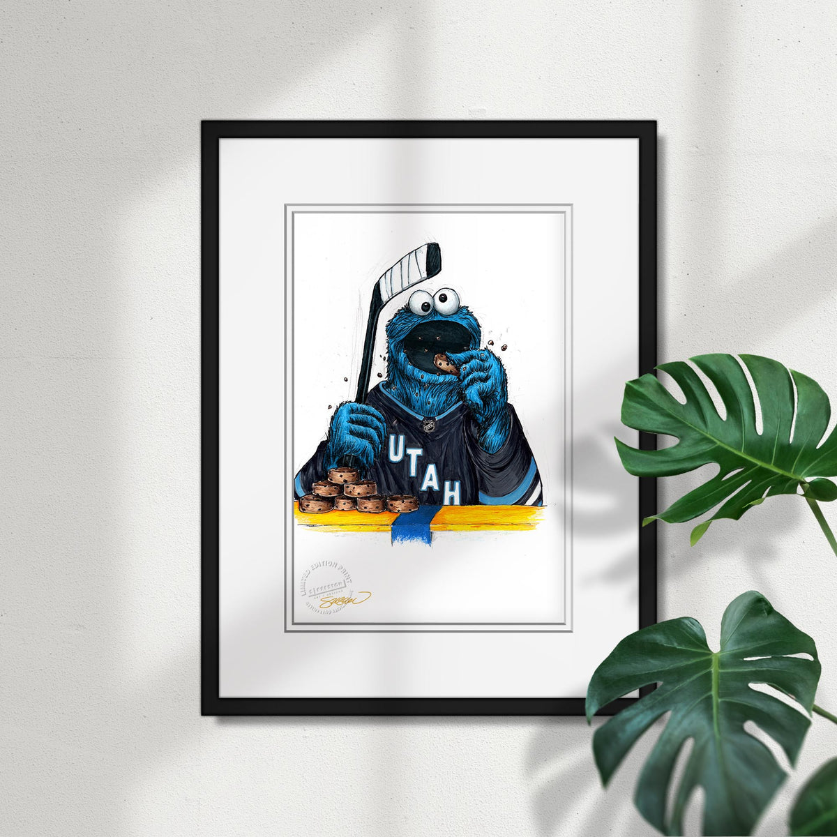 Cookie Monster x NHL Utah Hockey Club Limited Edition Fine Art Print