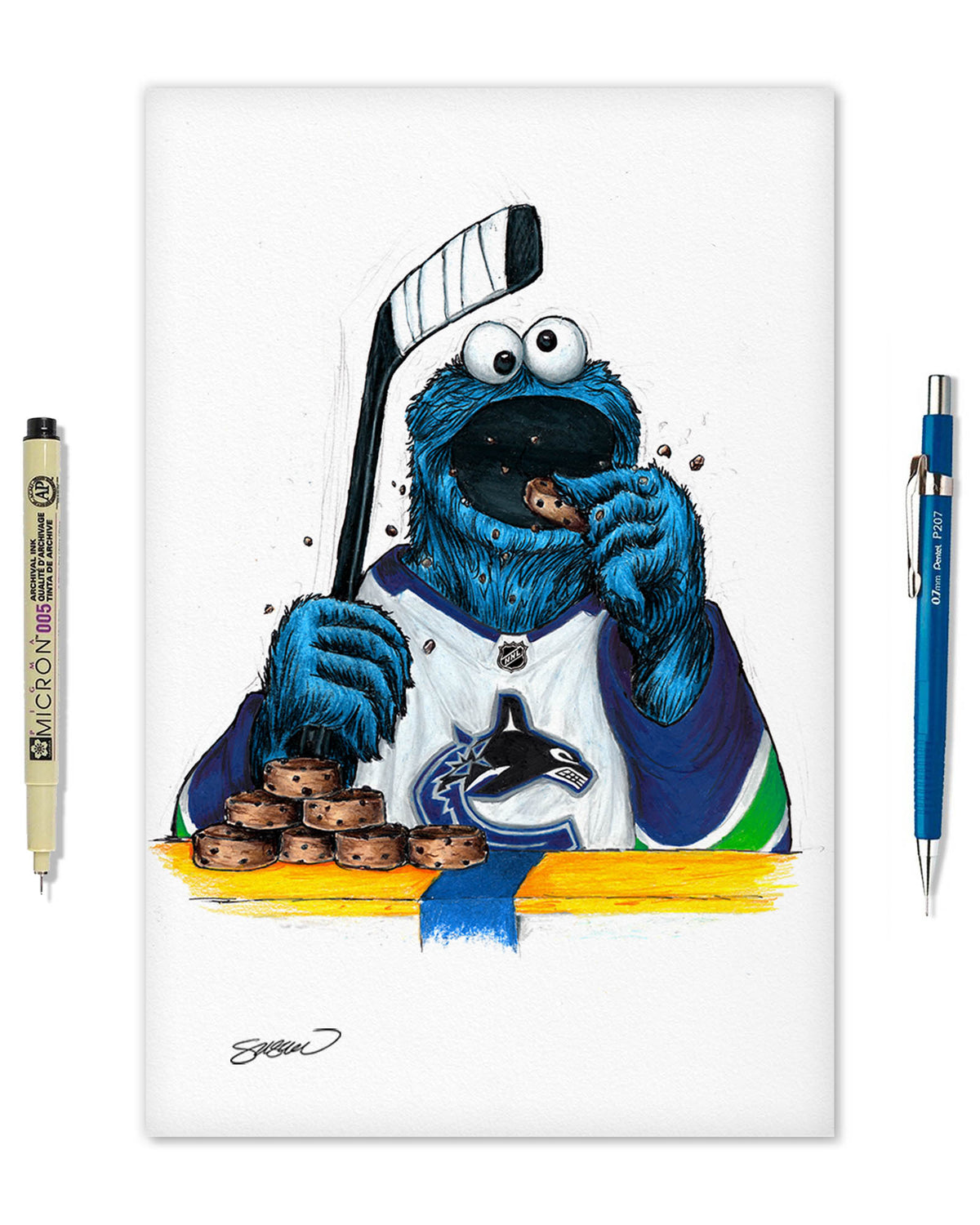 Cookie Monster x NHL Canucks Limited Edition Fine Art Print