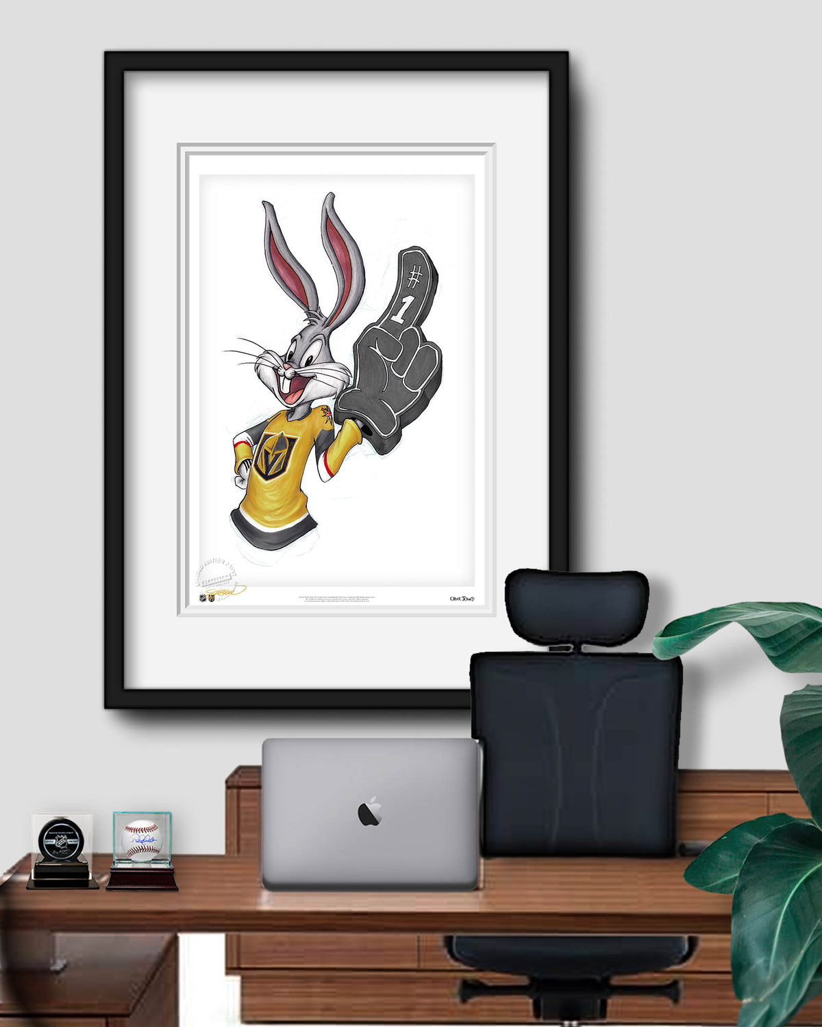 Rabbit Hockey Fan x NHL Golden Knights Bugs Bunny Limited Edition Fine Art Print