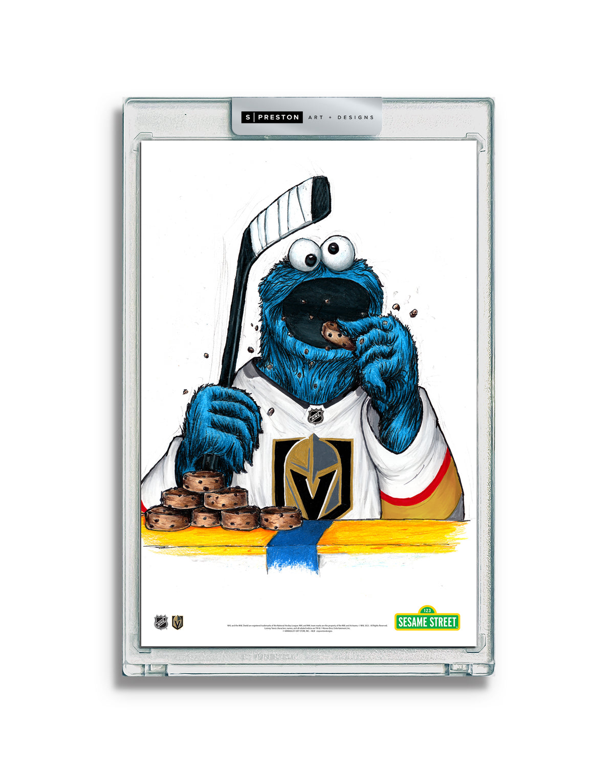 Cookies And Biscuits x NHL Golden Knights Cookie Monster Limited Edition Art Card Slab