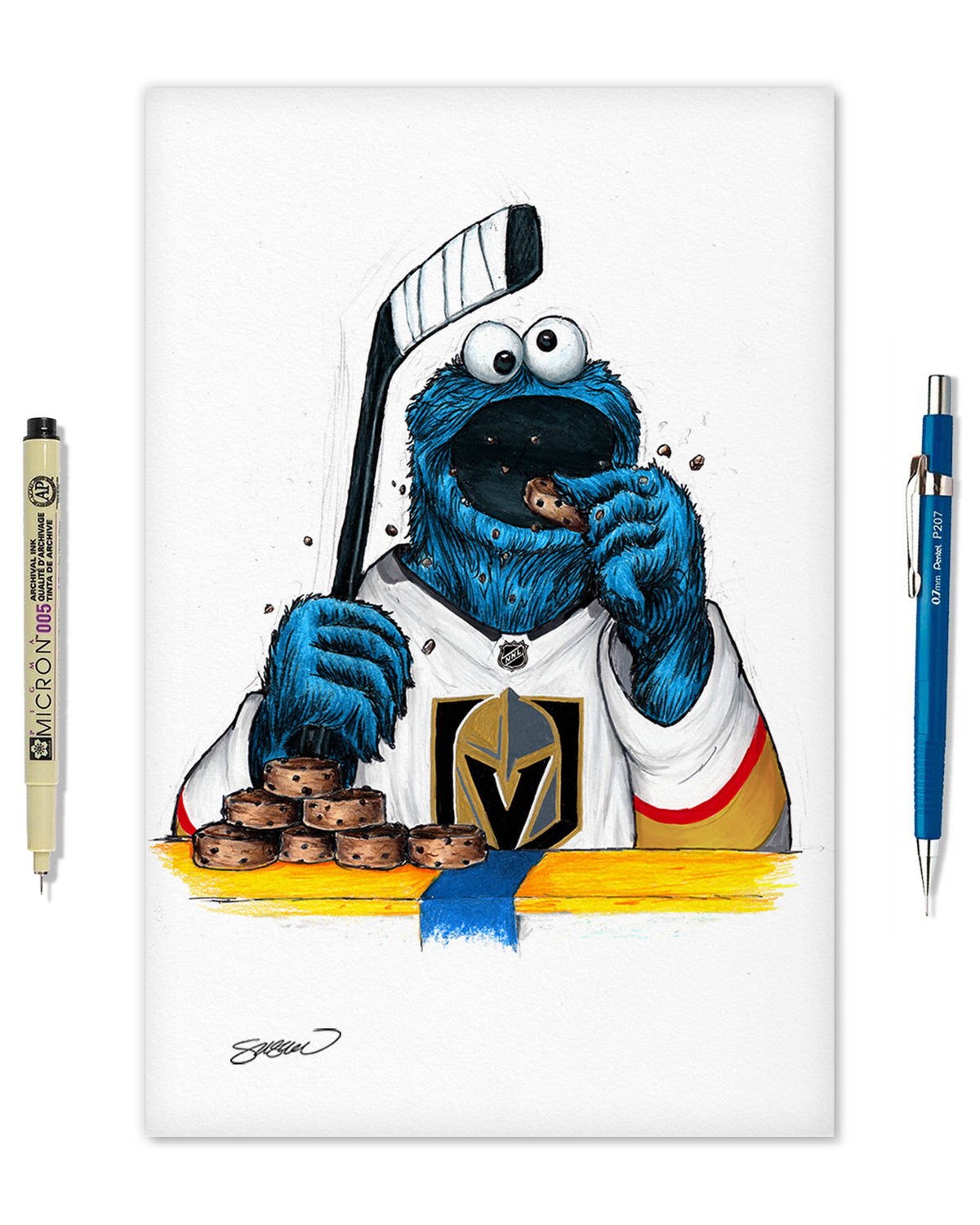 Cookie Monster x NHL Golden Knights Limited Edition Fine Art Print