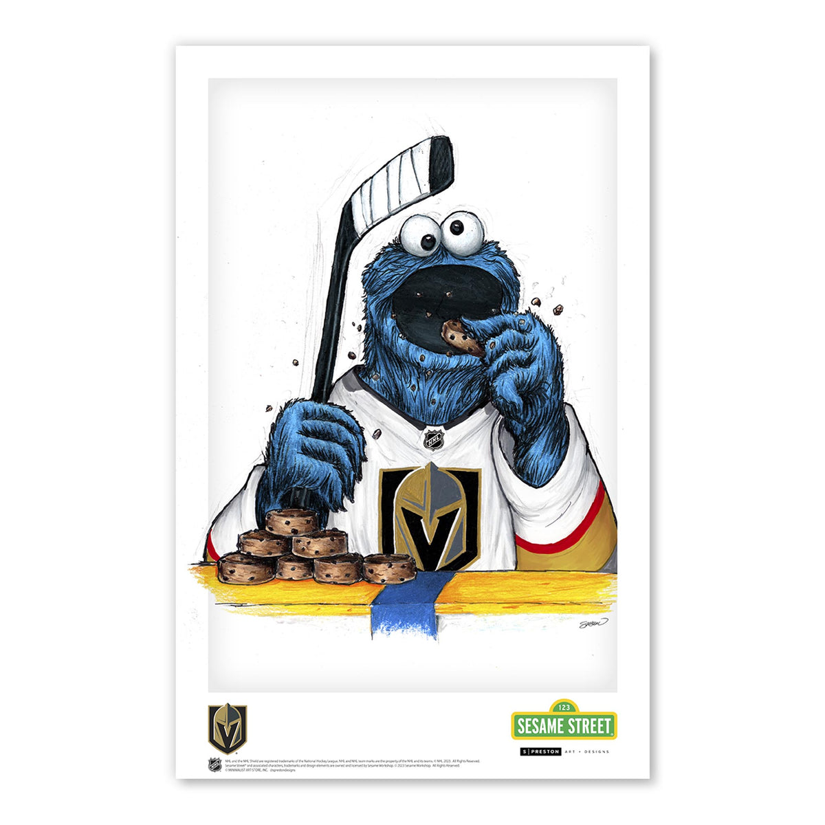 Cookie Monster x NHL Golden Knights Poster Print