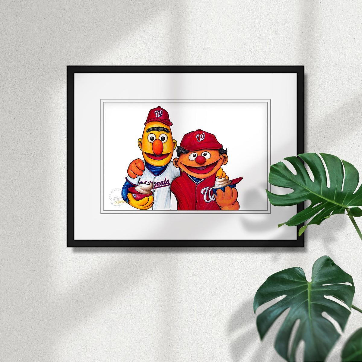 Bert and Ernie x MLB Nationals Limited Edition Fine Art Print