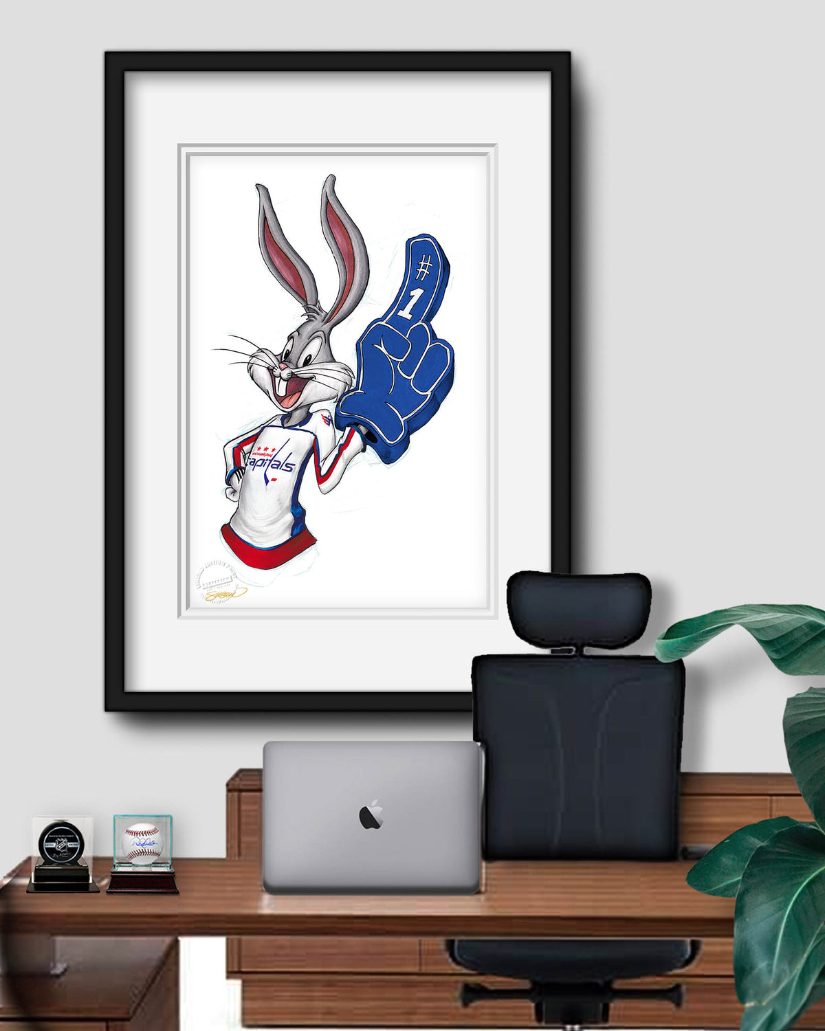 Rabbit Hockey Fan x NHL Capitals Bugs Bunny Limited Edition Fine Art Print