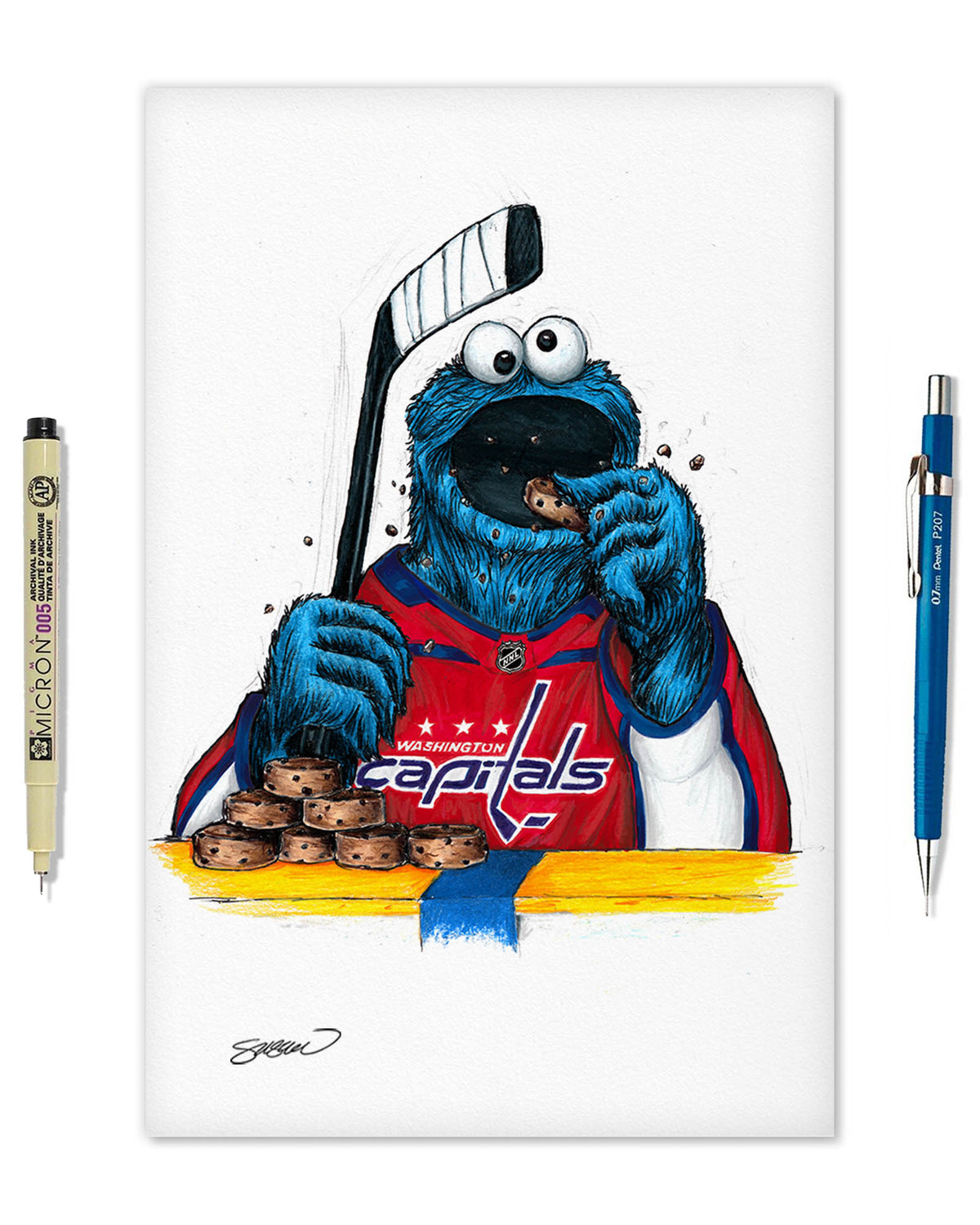 Cookie Monster x NHL Capitals Limited Edition Fine Art Print