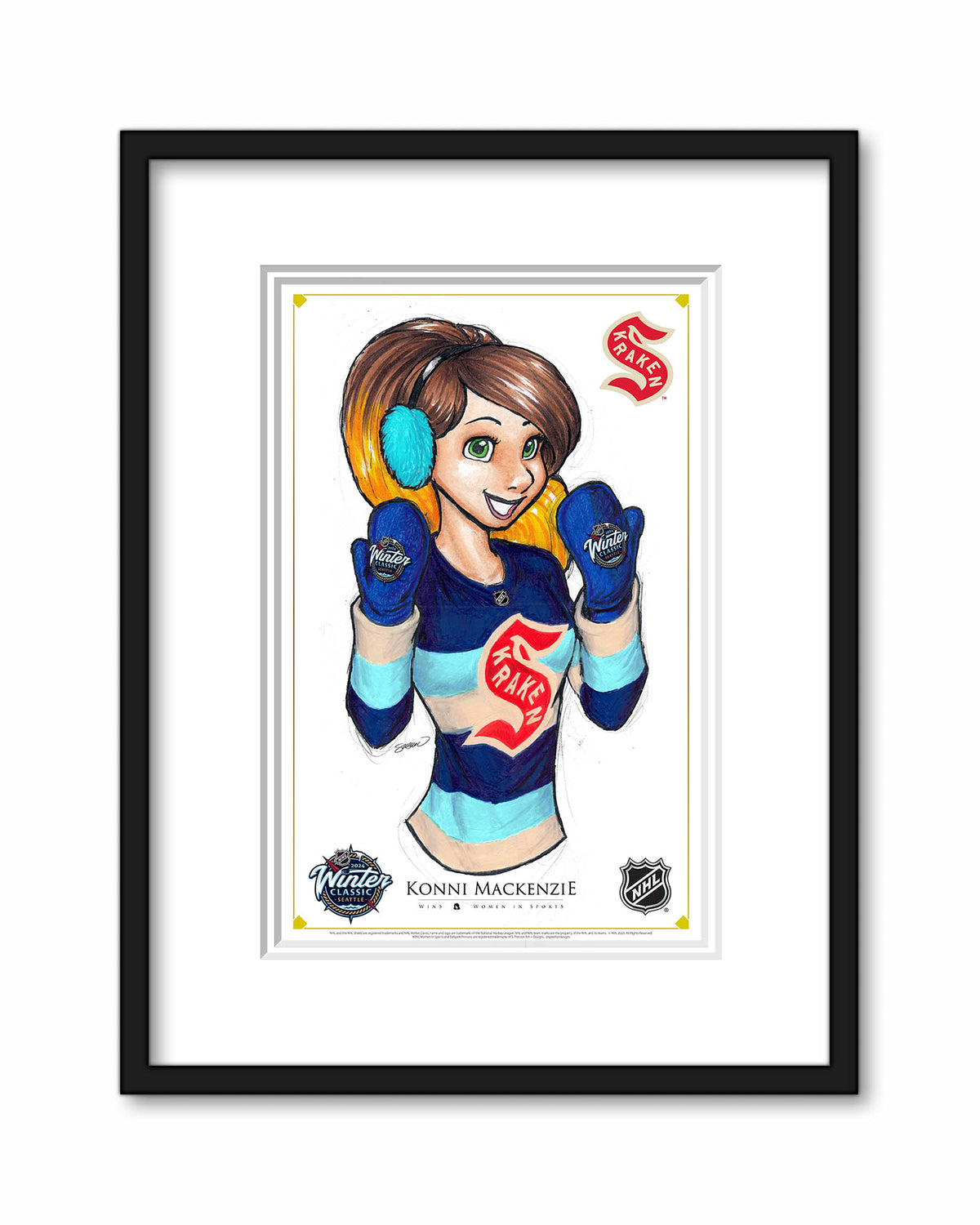 WinS® NHL Konni Mackenzie 2024 Winter Classic Jersey Poster Print