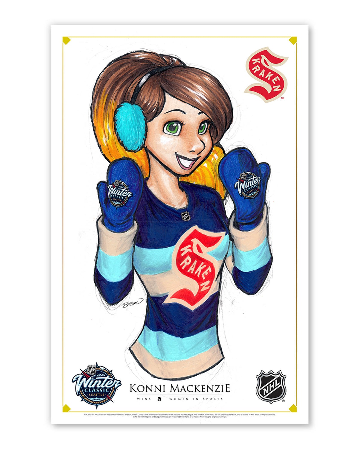 WinS® NHL Konni Mackenzie 2024 Winter Classic Jersey Poster Print