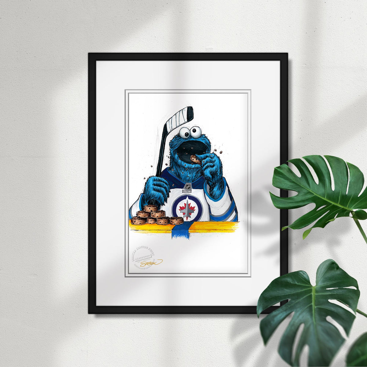Cookie Monster x NHL Jets Limited Edition Fine Art Print