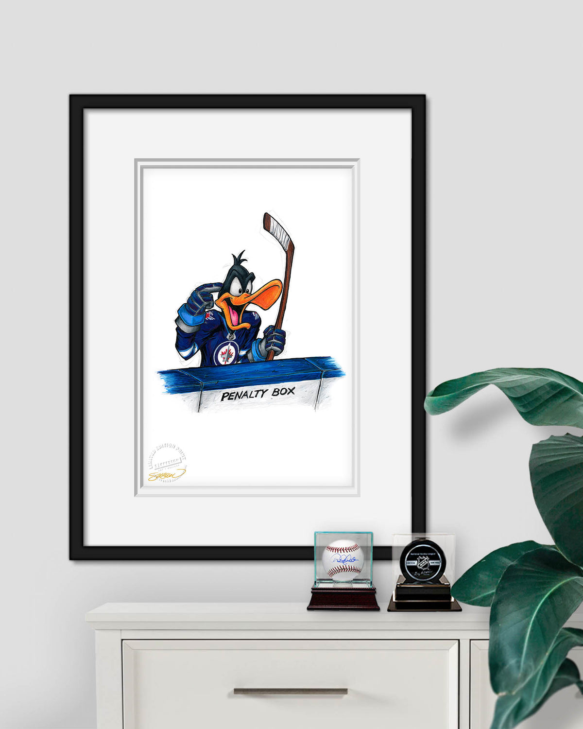 Duck Season Hockey Season x NHL Jets Daffy Duck Limited Edition Fine Art Print