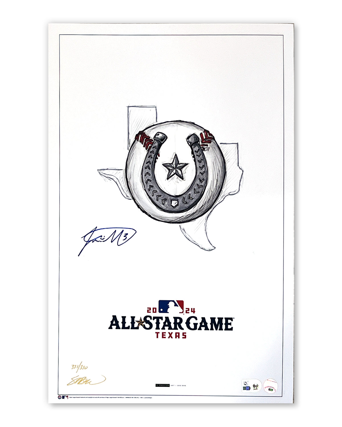 2024 MLB All Star Game Limited Edition Sketch Print - Jackson Merill Autographed  - Authenticated