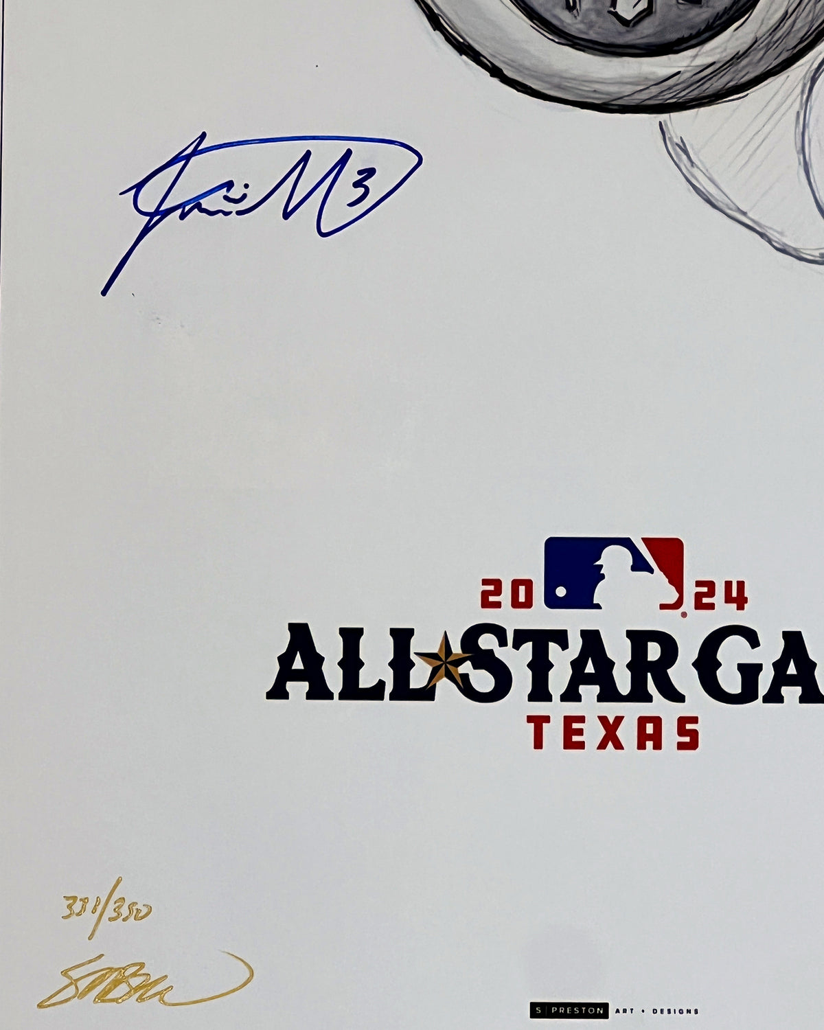 2024 MLB All Star Game Limited Edition Sketch Print - Jackson Merill Autographed  - Authenticated