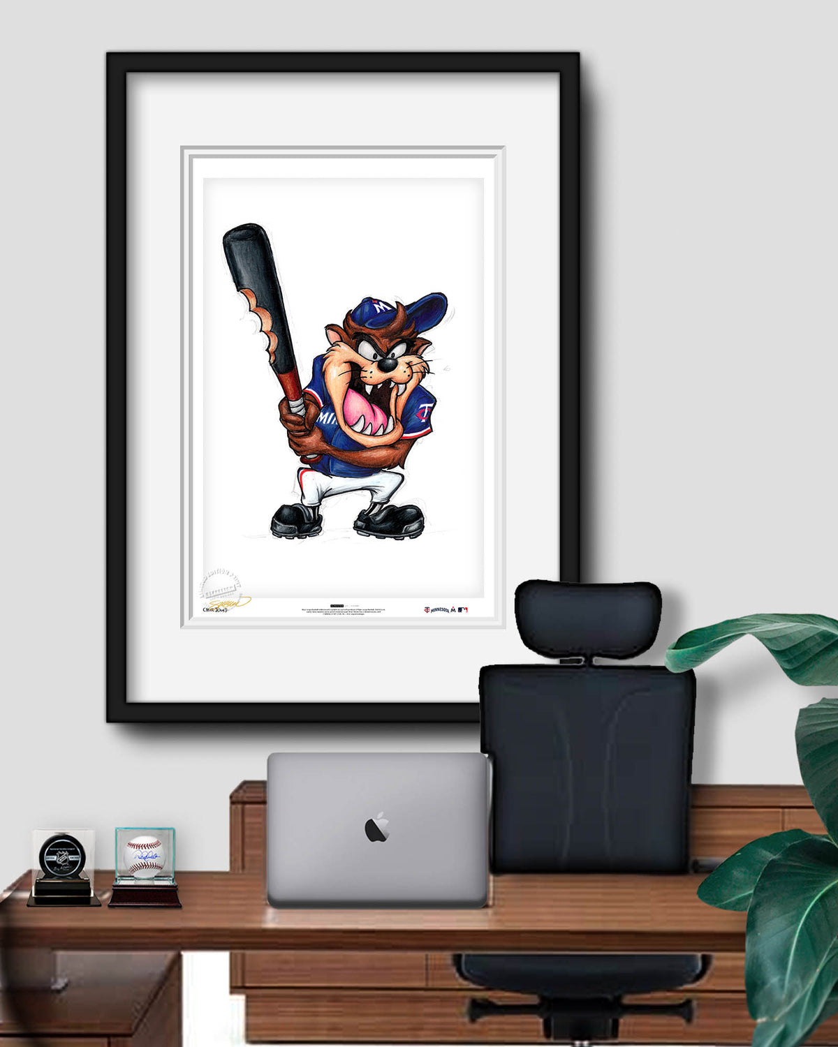 Taz On Deck x MLB Twins Limited Edition Fine Art Print