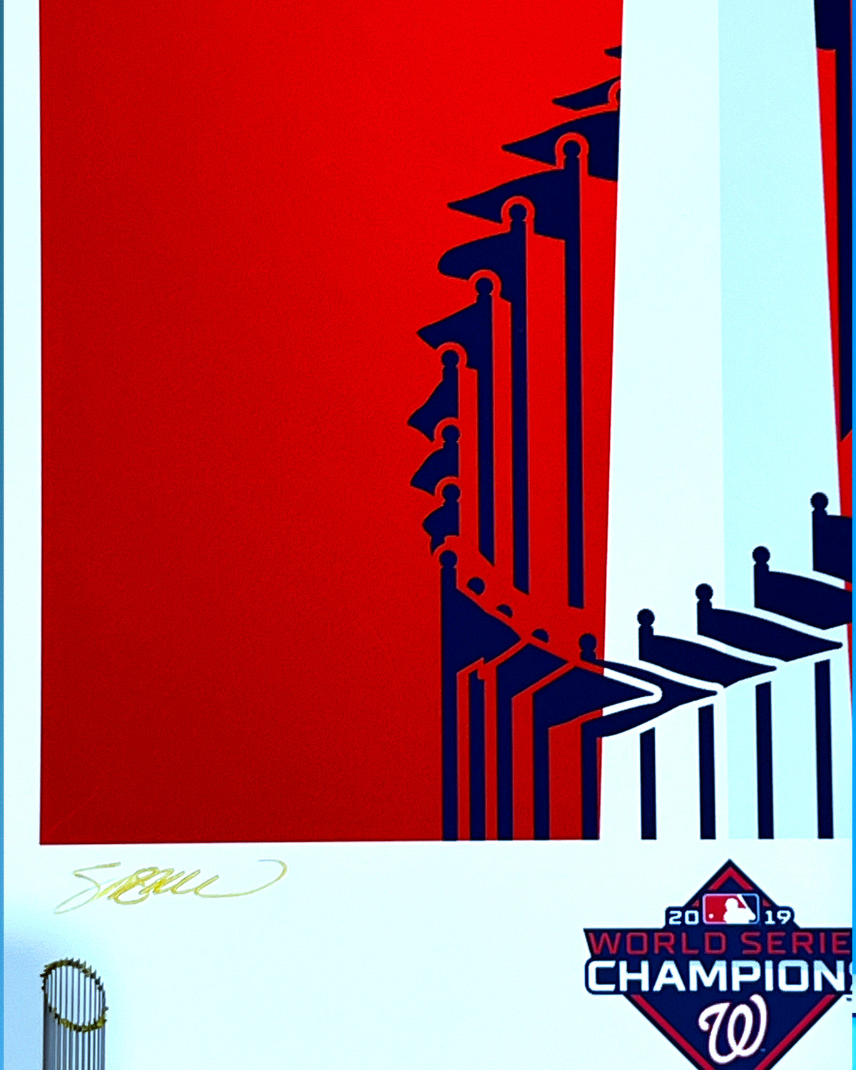 Minimalist 2019 Washington Nationals World Series Print - Max Scherzer Autographed - Authenticated