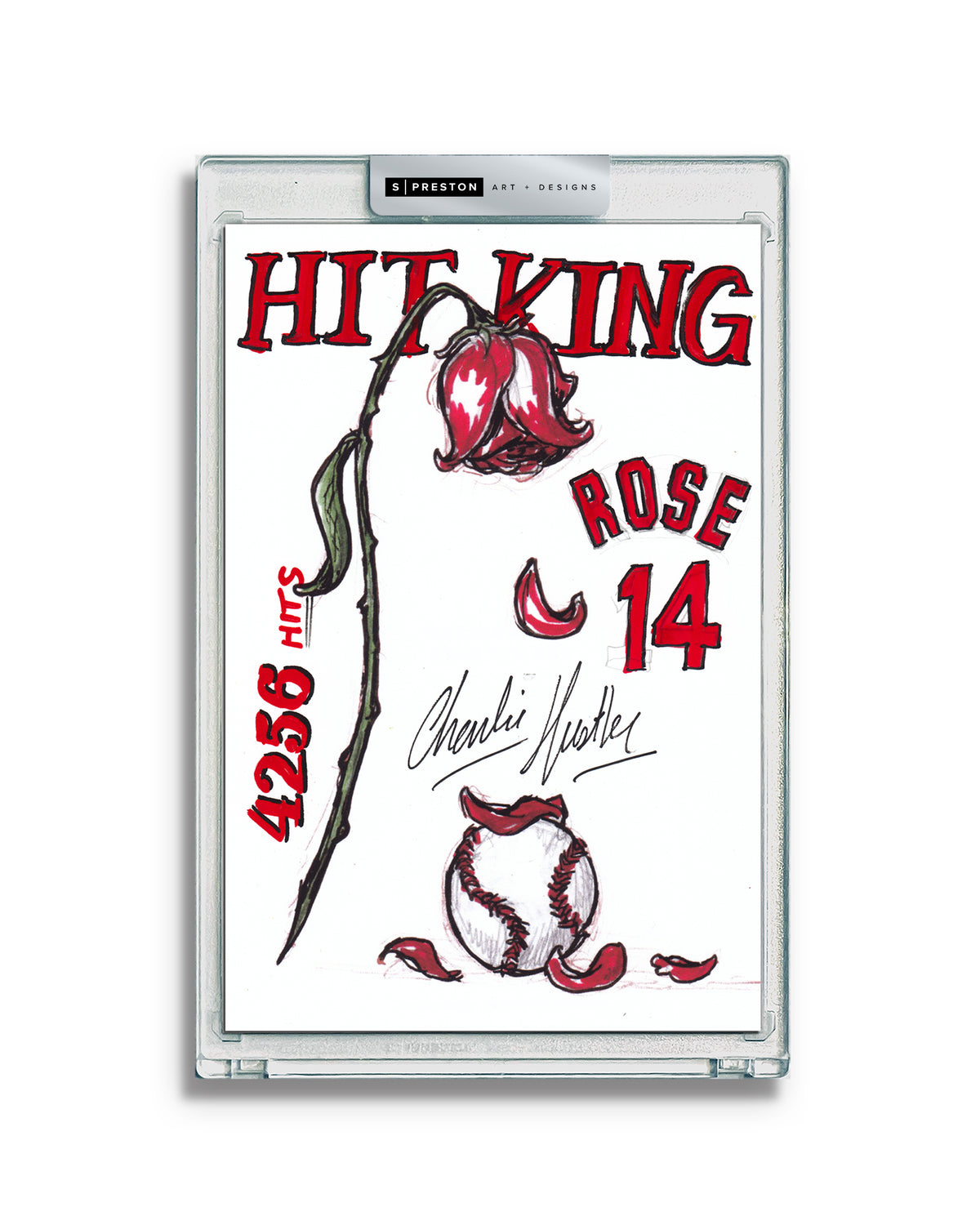 Remembering Pete Rose Tribute Sketch Slab