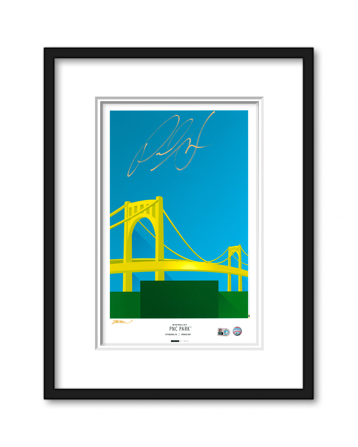 Minimalist PNC Park Poster Print - Paul Skenes Autographed  - Authenticated