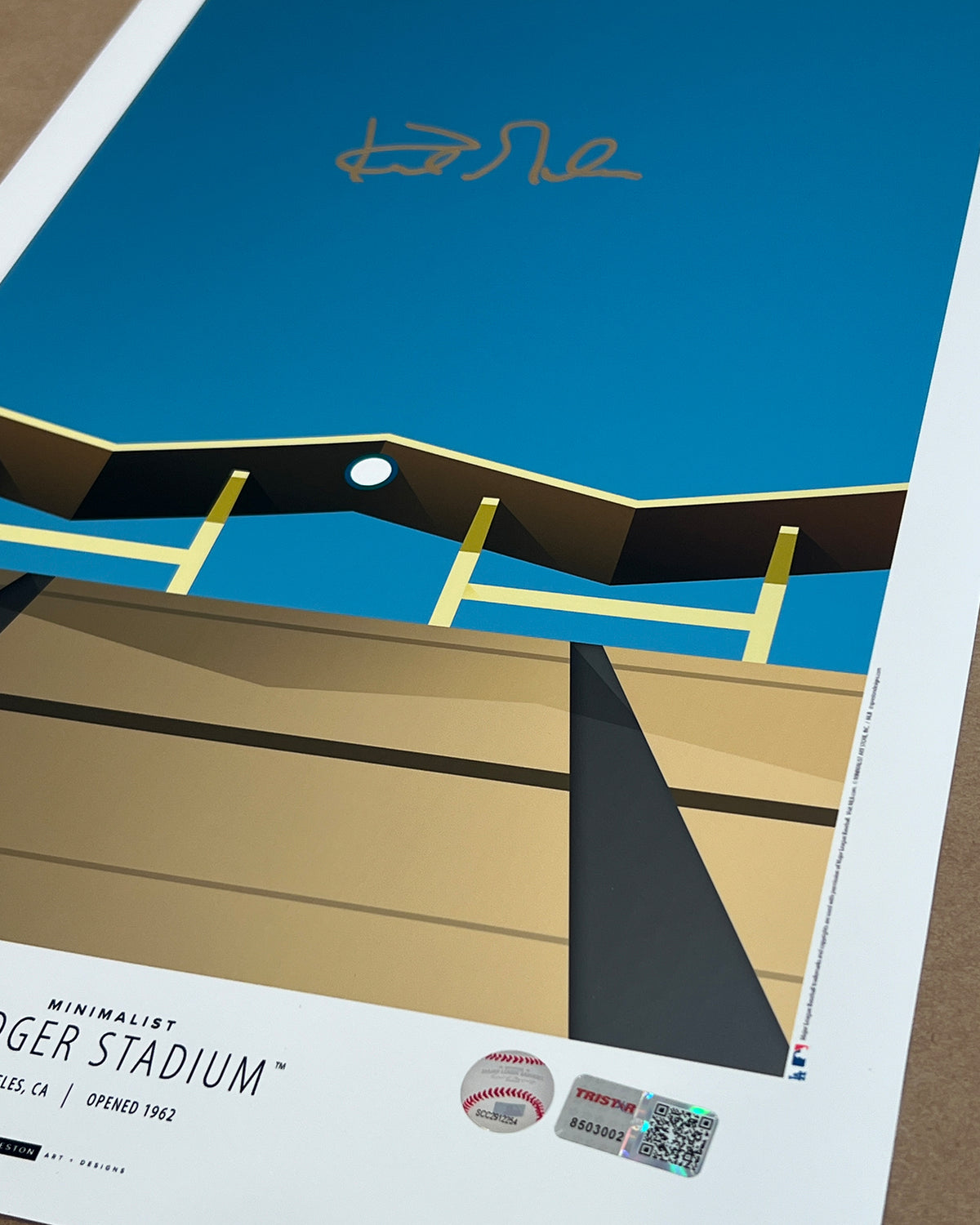 Minimalist Dodger Stadium Kirk Gibson Autographed Hologram