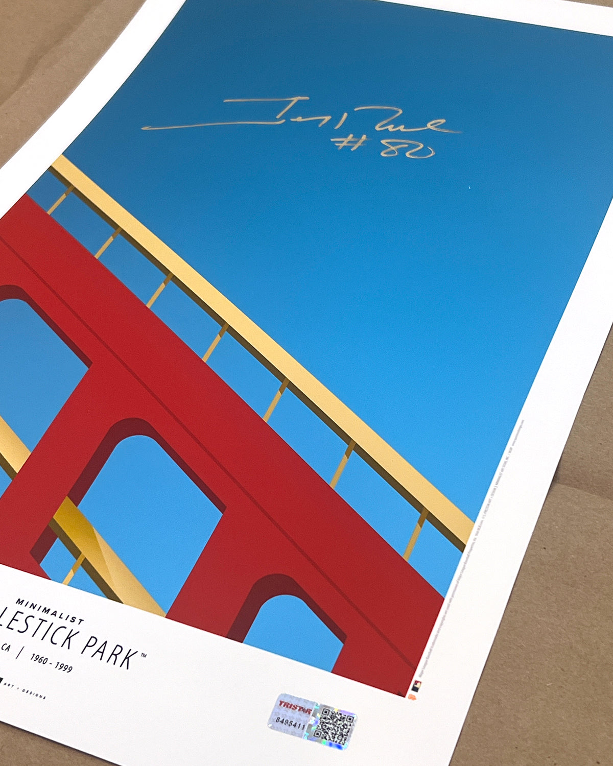 Minimalist Candlestick Park - Jerry Rice Autographed - Poster Print - Authenticated