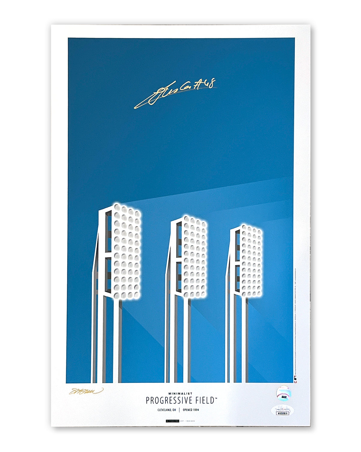 Minimalist Progressive Field Print - Emmanuel Clase Autographed - Authenticated