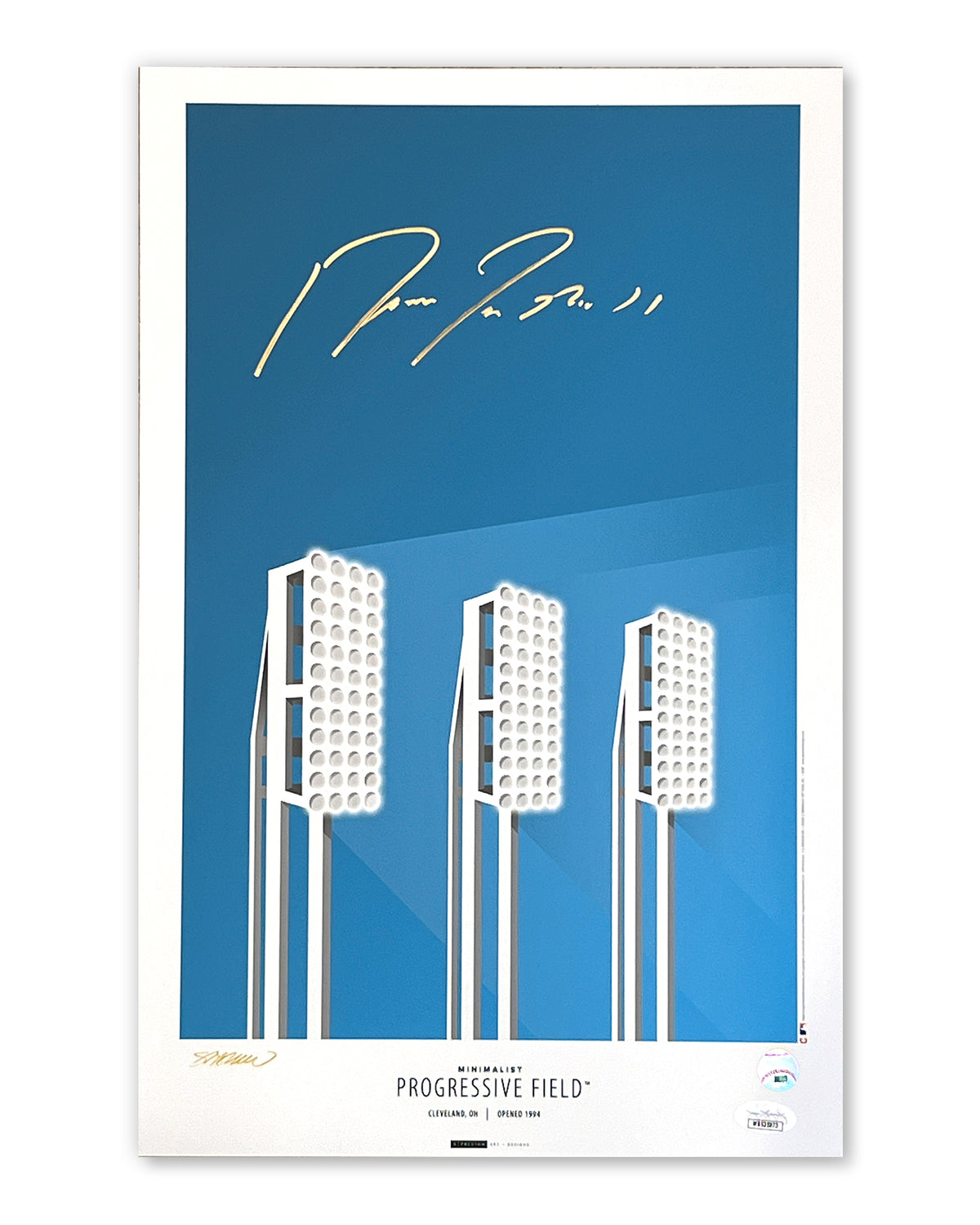 Minimalist Progressive Field Print - Jose Ramirez Autographed - Authenticated