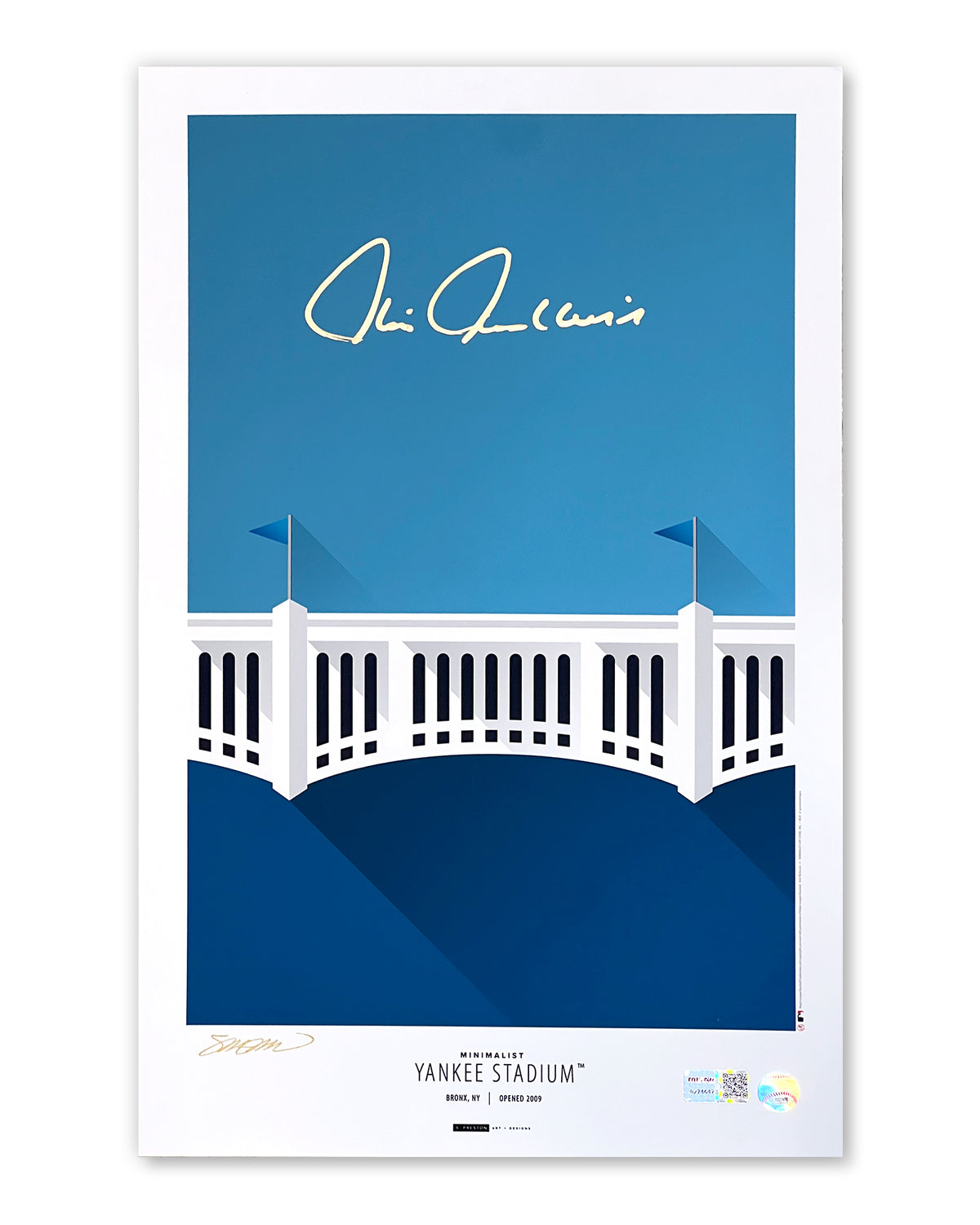 Minimalist Yankee Stadium Print - Chris Chamberliss Autographed - Authenticated