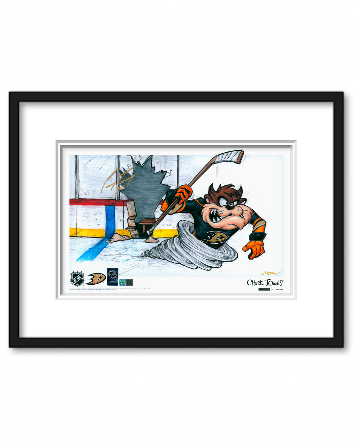 Tasmanian Line Change x Ducks Print - Corey Perry Autographed - Authenticated