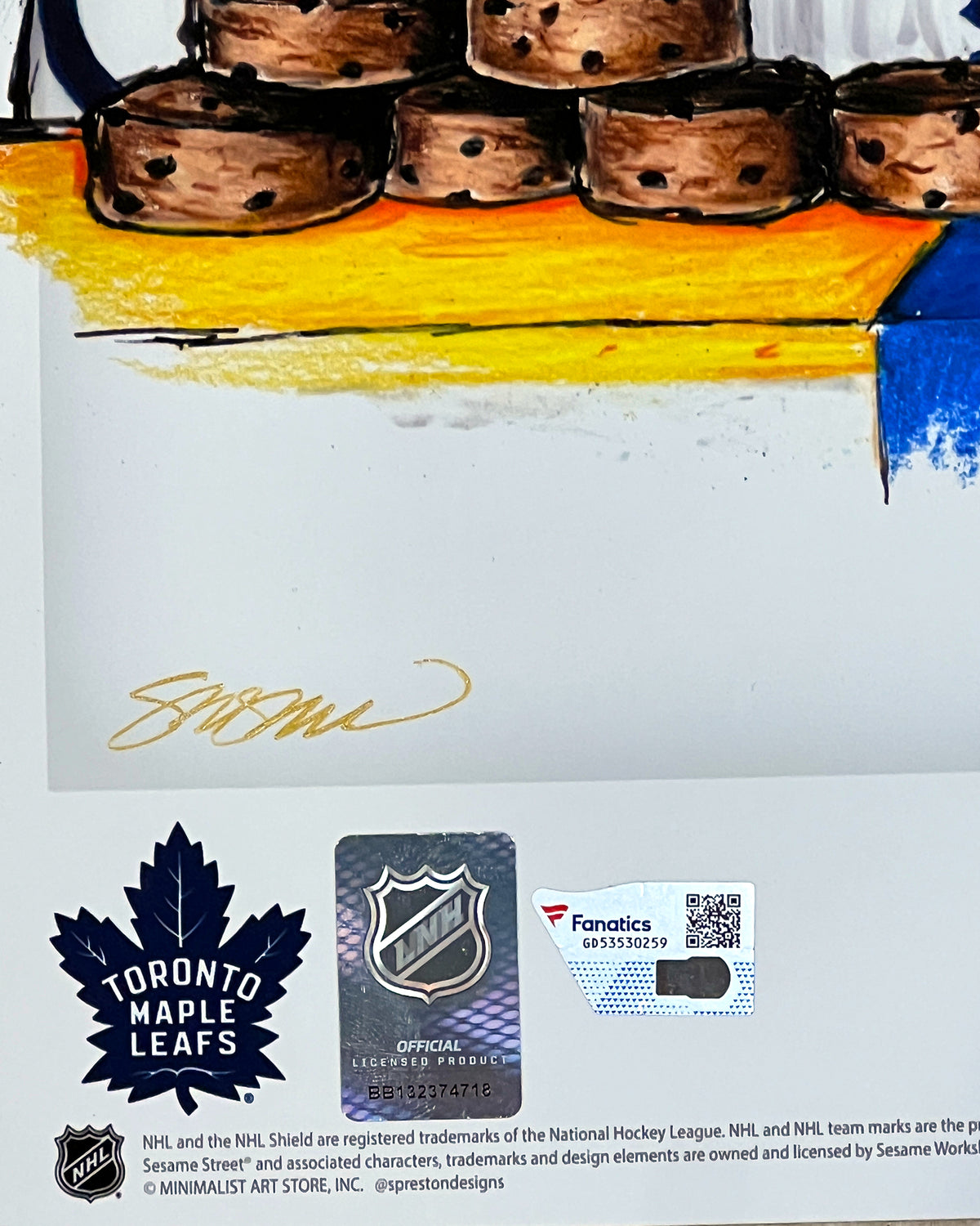 Toronto Maple Leafs Cookie Monster Print - Auston Matthews Autographed - Authenticated