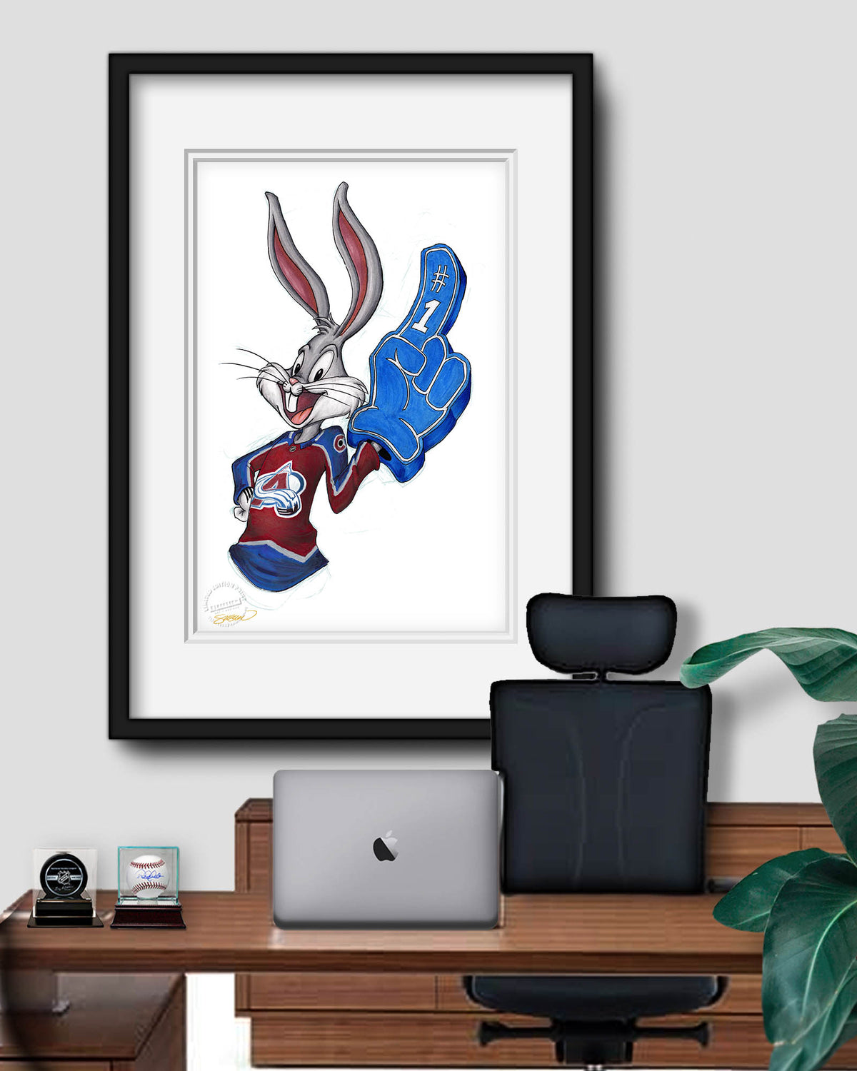 Rabbit Hockey Fan x NHL Avalanche Bugs Bunny Limited Edition Fine Art Print