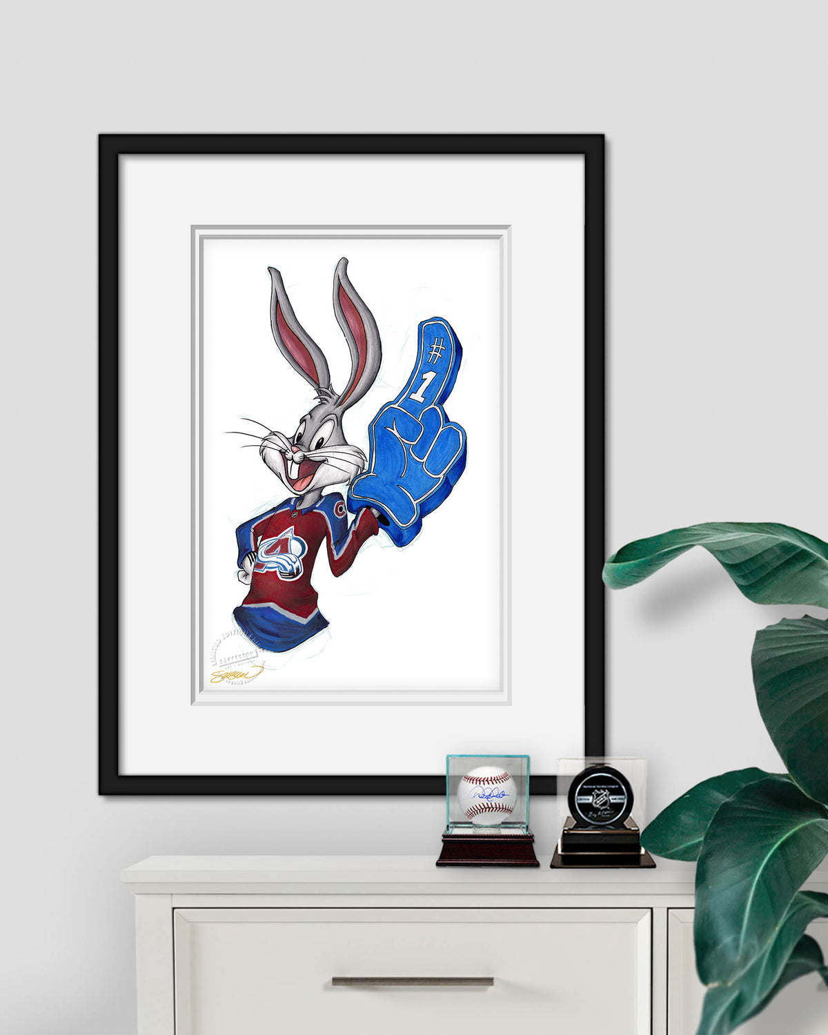 Rabbit Hockey Fan x NHL Avalanche Bugs Bunny Limited Edition Fine Art Print