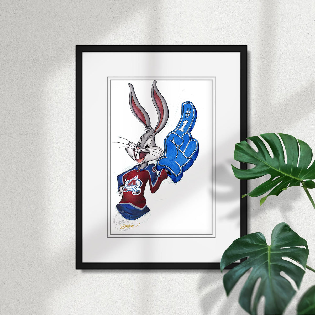 Rabbit Hockey Fan x NHL Avalanche Bugs Bunny Limited Edition Fine Art Print