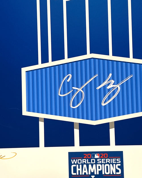 Cody Bellinger & Corey Seager Signed 2020 World Series Logo