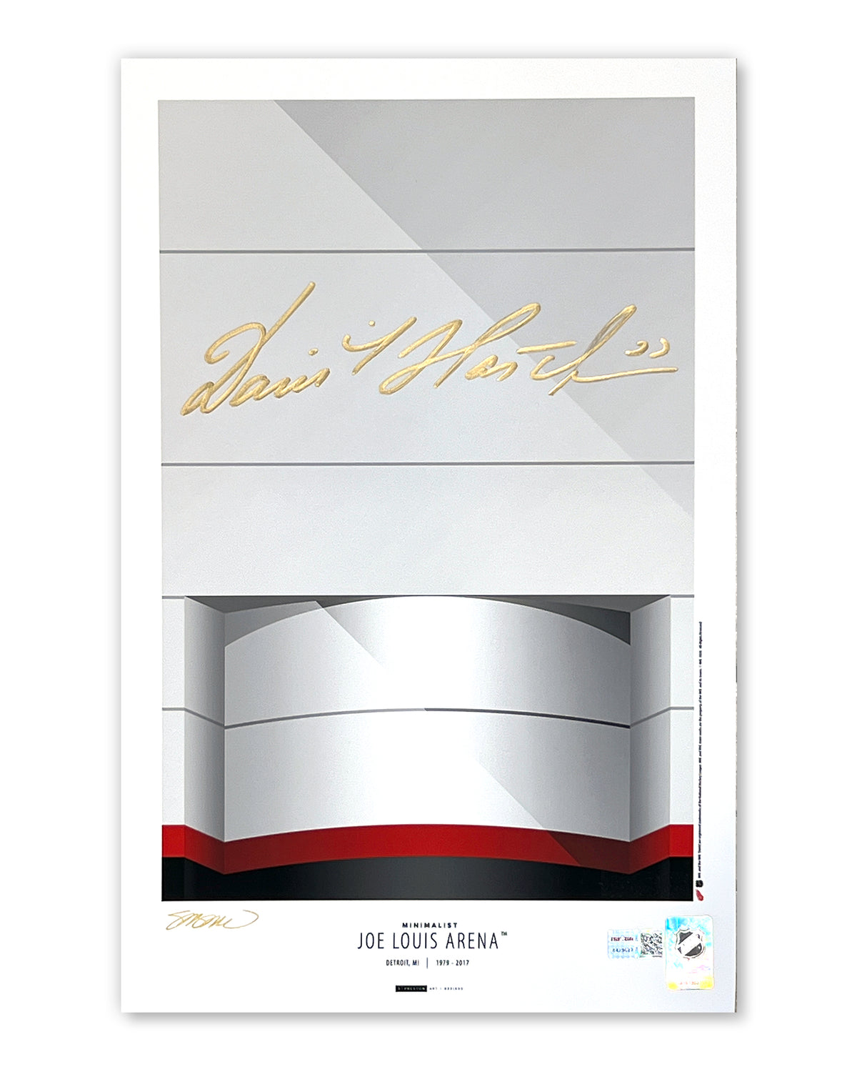 Minimalist Joe Louis Arena Print - Dominik Hasek Autographed - Authenticated