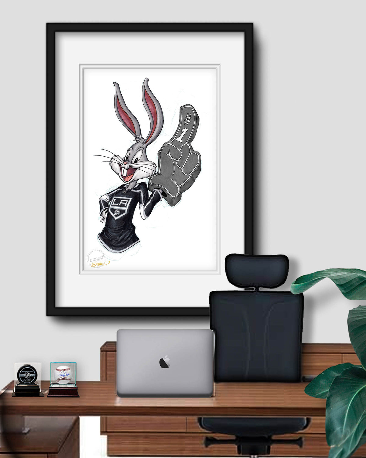 Rabbit Hockey Fan x NHL Kings Bugs Bunny Limited Edition Fine Art Print