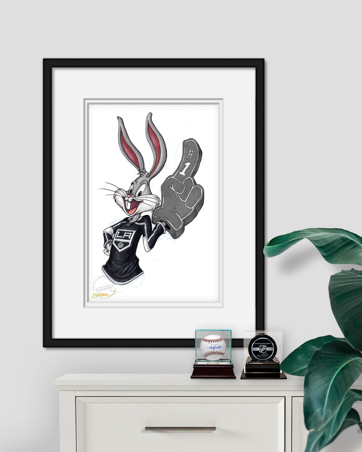 Rabbit Hockey Fan x NHL Kings Bugs Bunny Limited Edition Fine Art Print