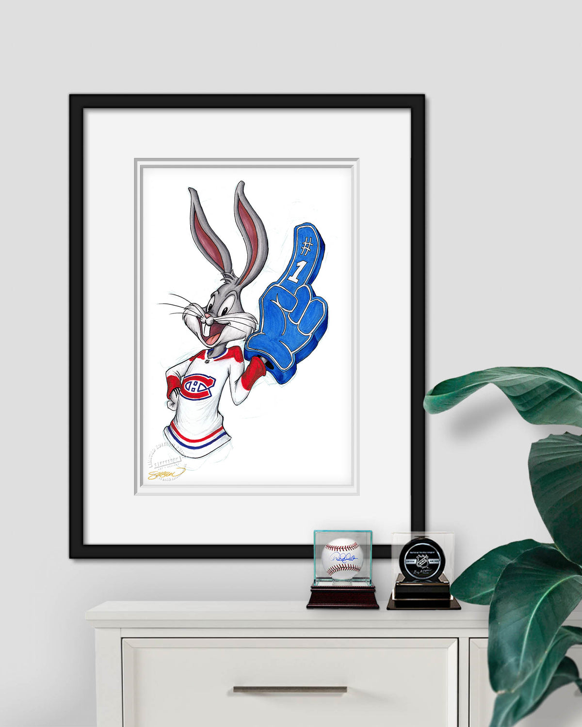 Rabbit Hockey Fan x NHL Montreal Canadiens Bugs Bunny Limited Edition Fine Art Print