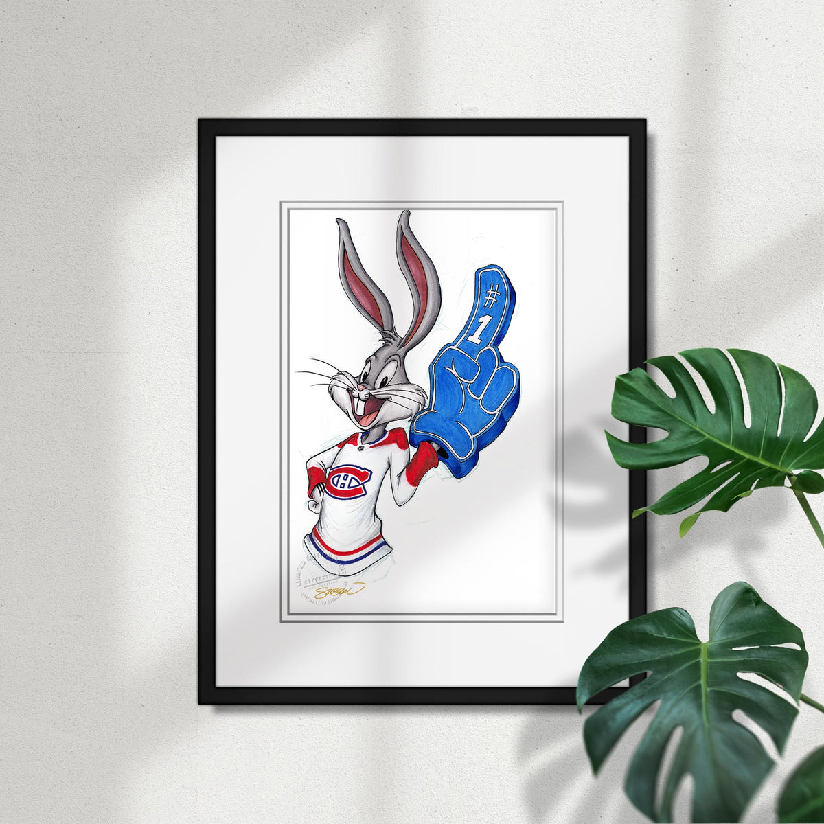Rabbit Hockey Fan x NHL Montreal Canadiens Bugs Bunny Limited Edition Fine Art Print
